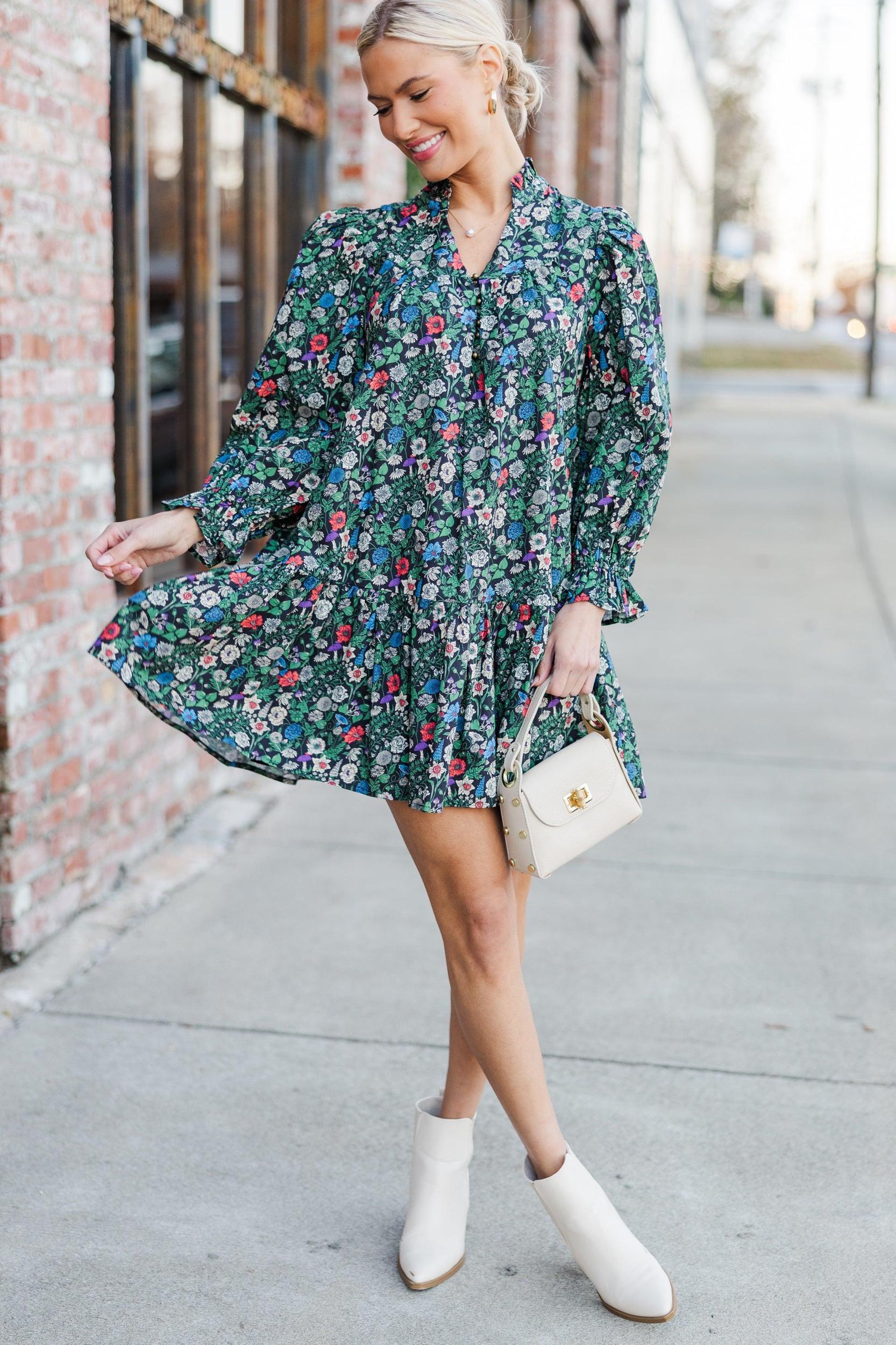 Last Forever Black Ditsy Floral Dress Female Product Image