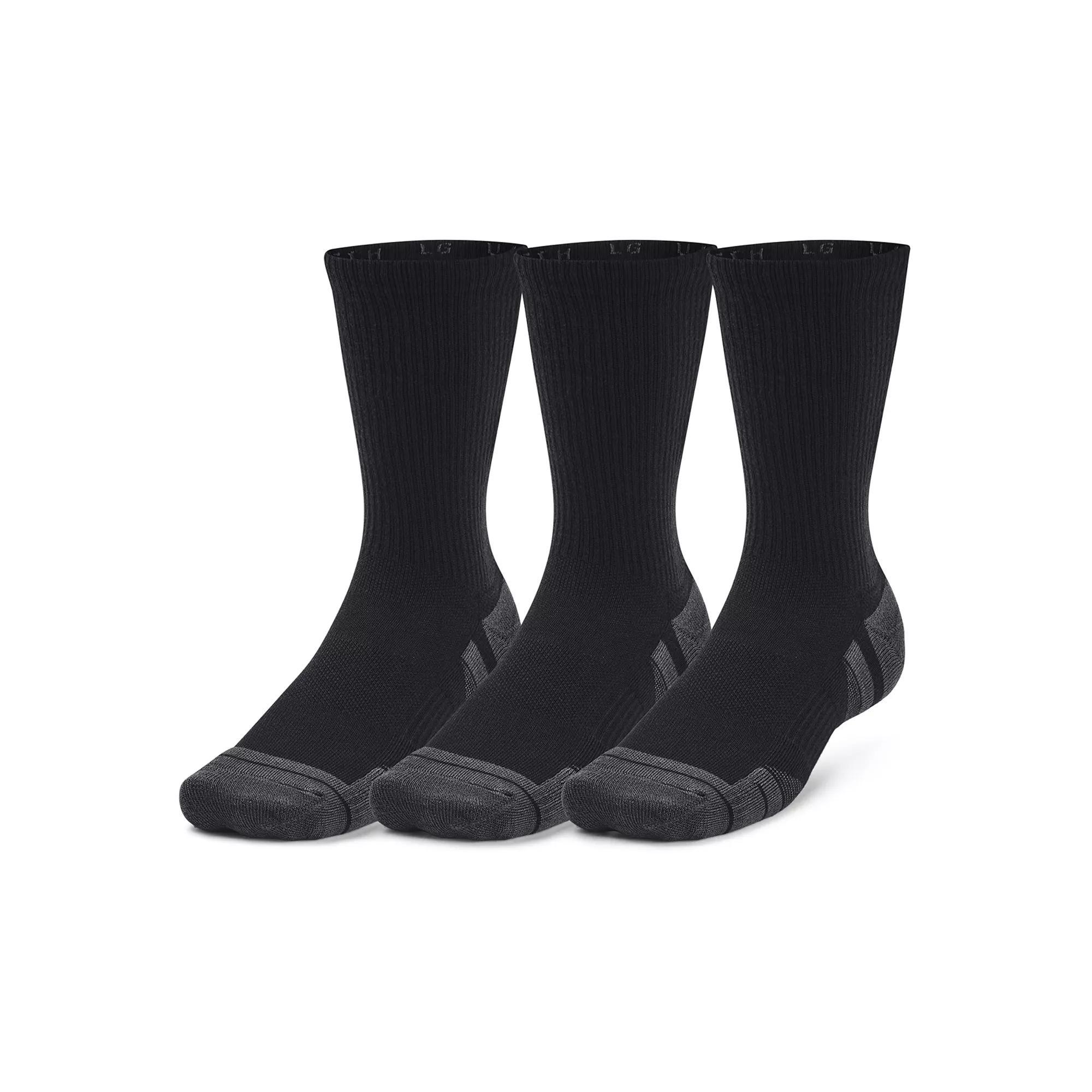 Under Armour Performance Tech 3-Pack Crew Socks, Women's, Size: Large, Black Product Image