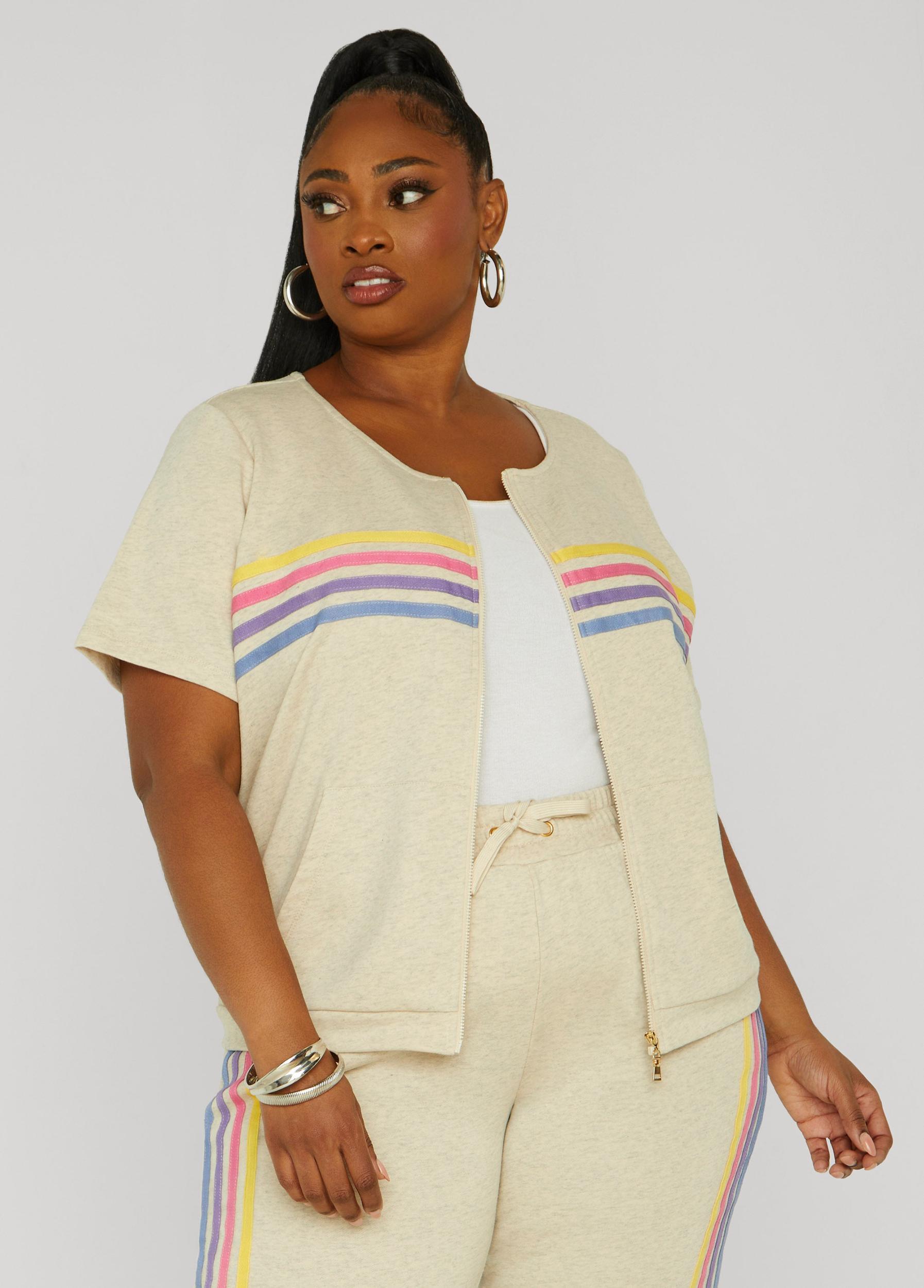 Striped French Terry Jacket Product Image