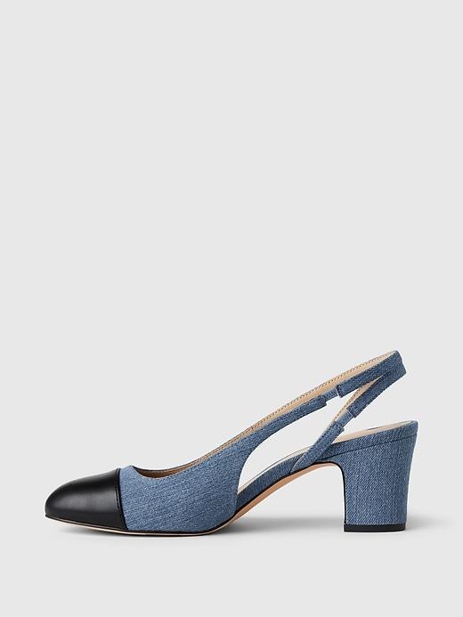 Denim Slingback Heels Product Image