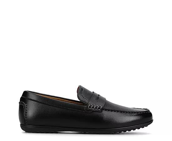 VANCE Yates Men's Comfort Perforated Slip-On Driving Penny Loafers in Regular and Wide, Size: 10.5 Wide, Black Product Image