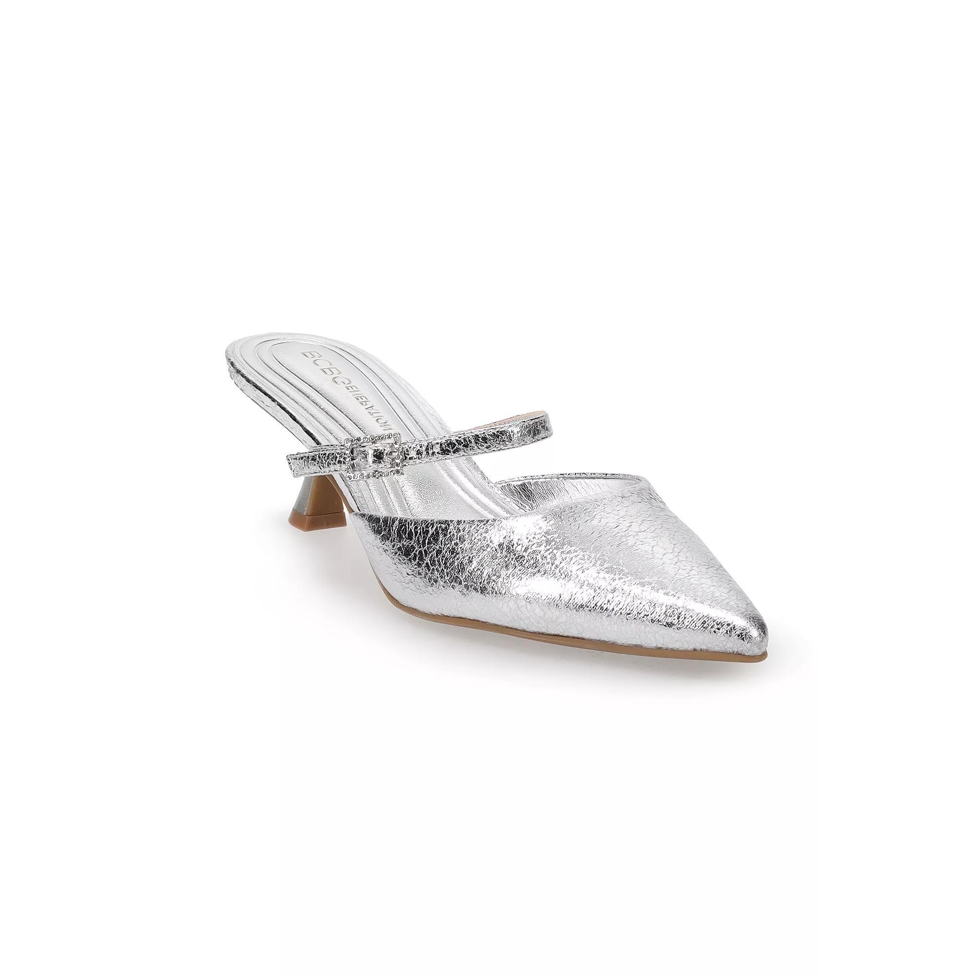BCBGeneration Kalista Women's Kitten Heel Slide On Pumps, Size: 8.5, Silver Product Image