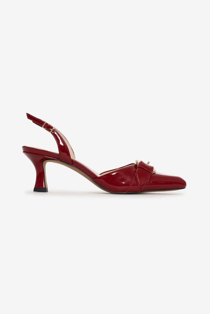 Marion Buckle Heel — Red Product Image
