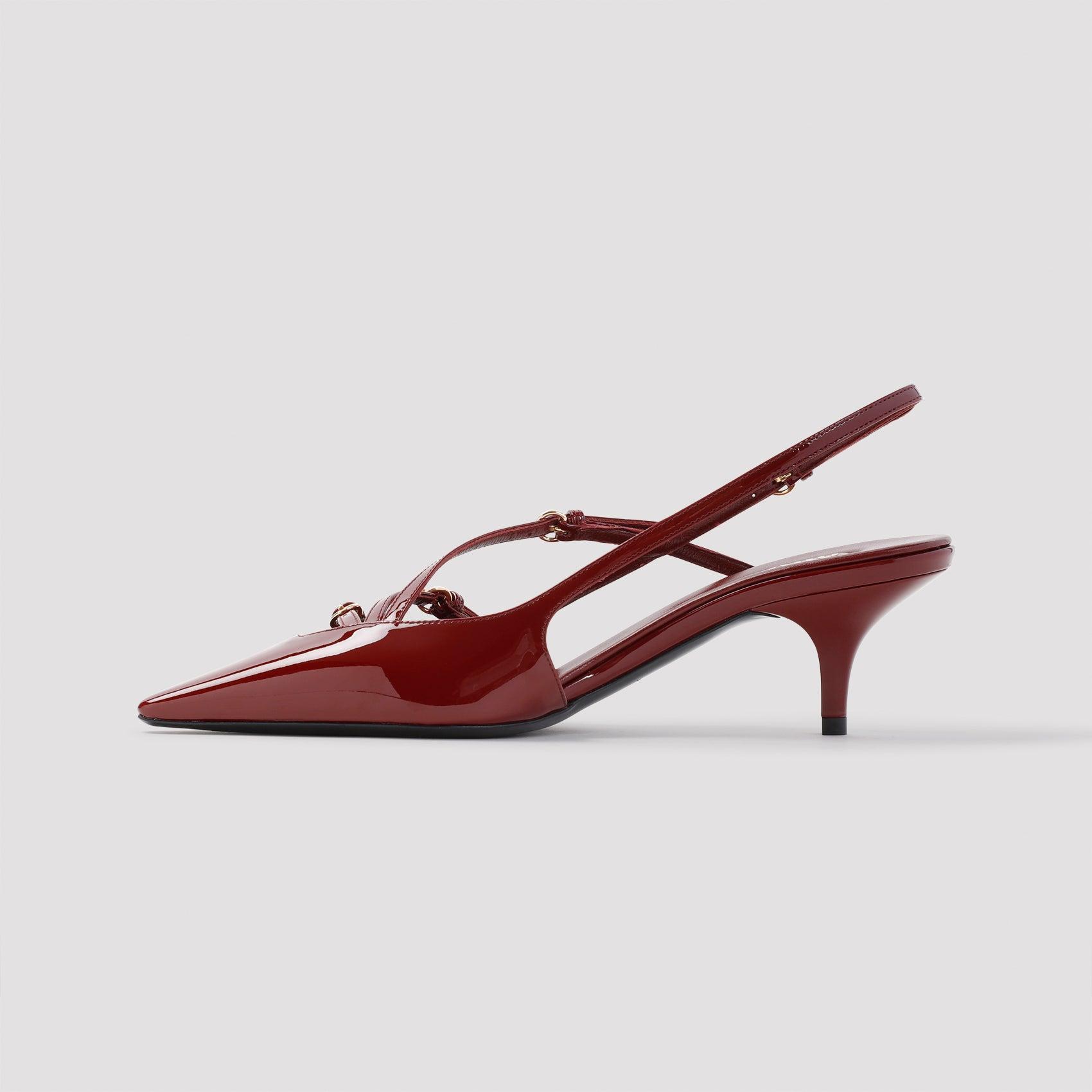 MIU MIU Slingback Deep Purple In Patent Leather With Buckles Women In Burgundy Product Image