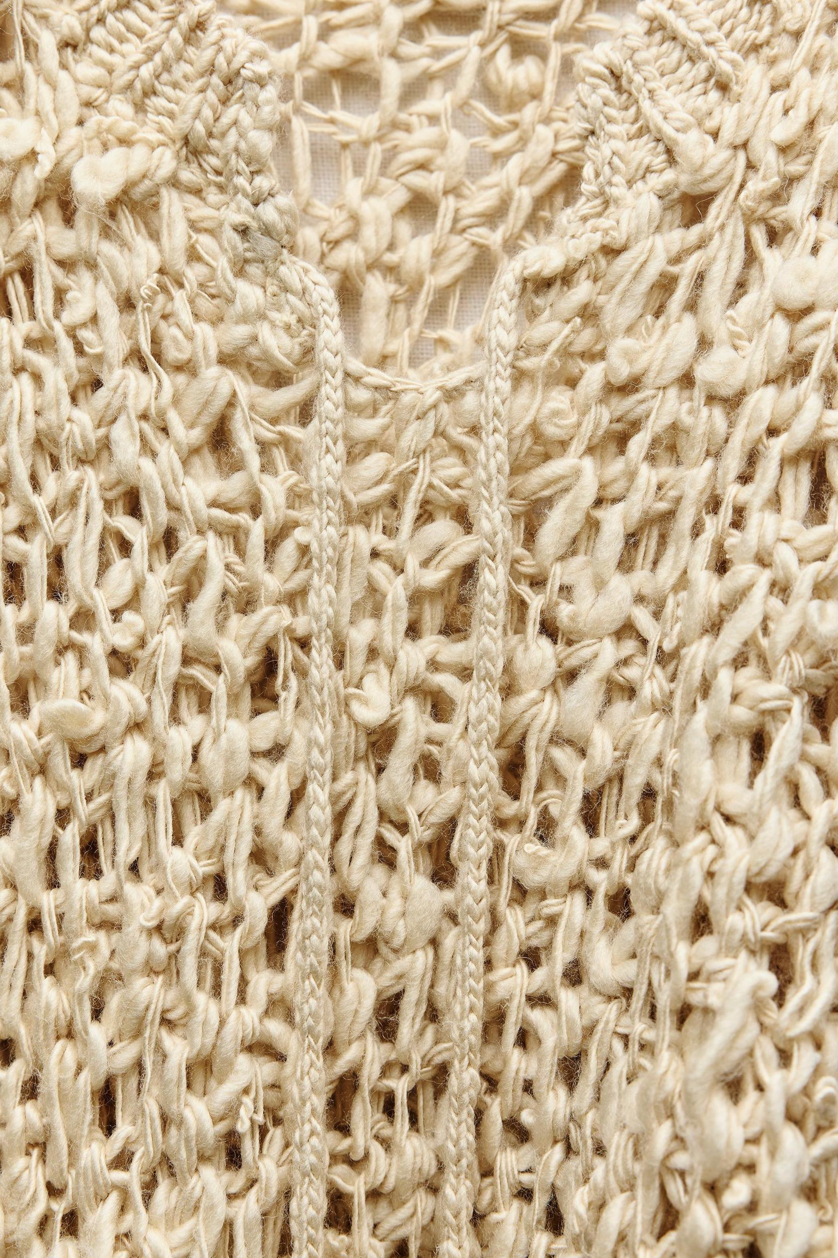 OPENWORK KNIT PONCHO SWEATER Product Image