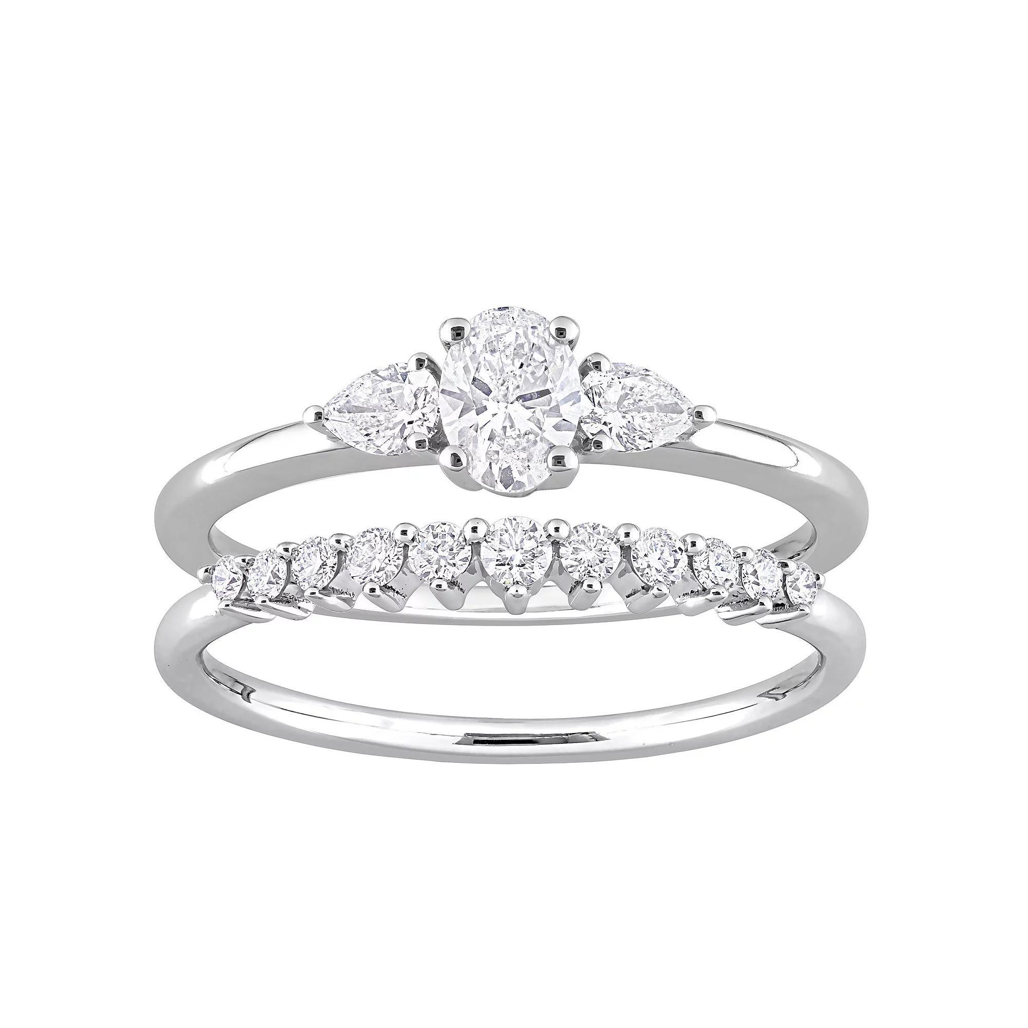 Stella Grace 14k White Gold 3/4 Carat T.W. Diamond Bridal Ring Set, Women's, Size: 9.50 Product Image