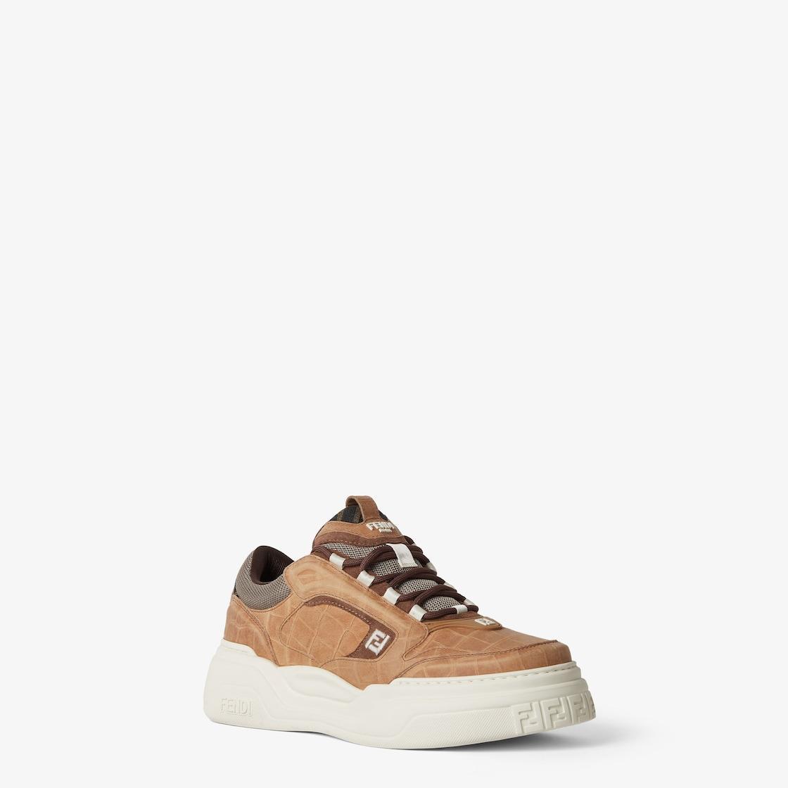 Fendi Force sneakers Beige leather low-tops Product Image