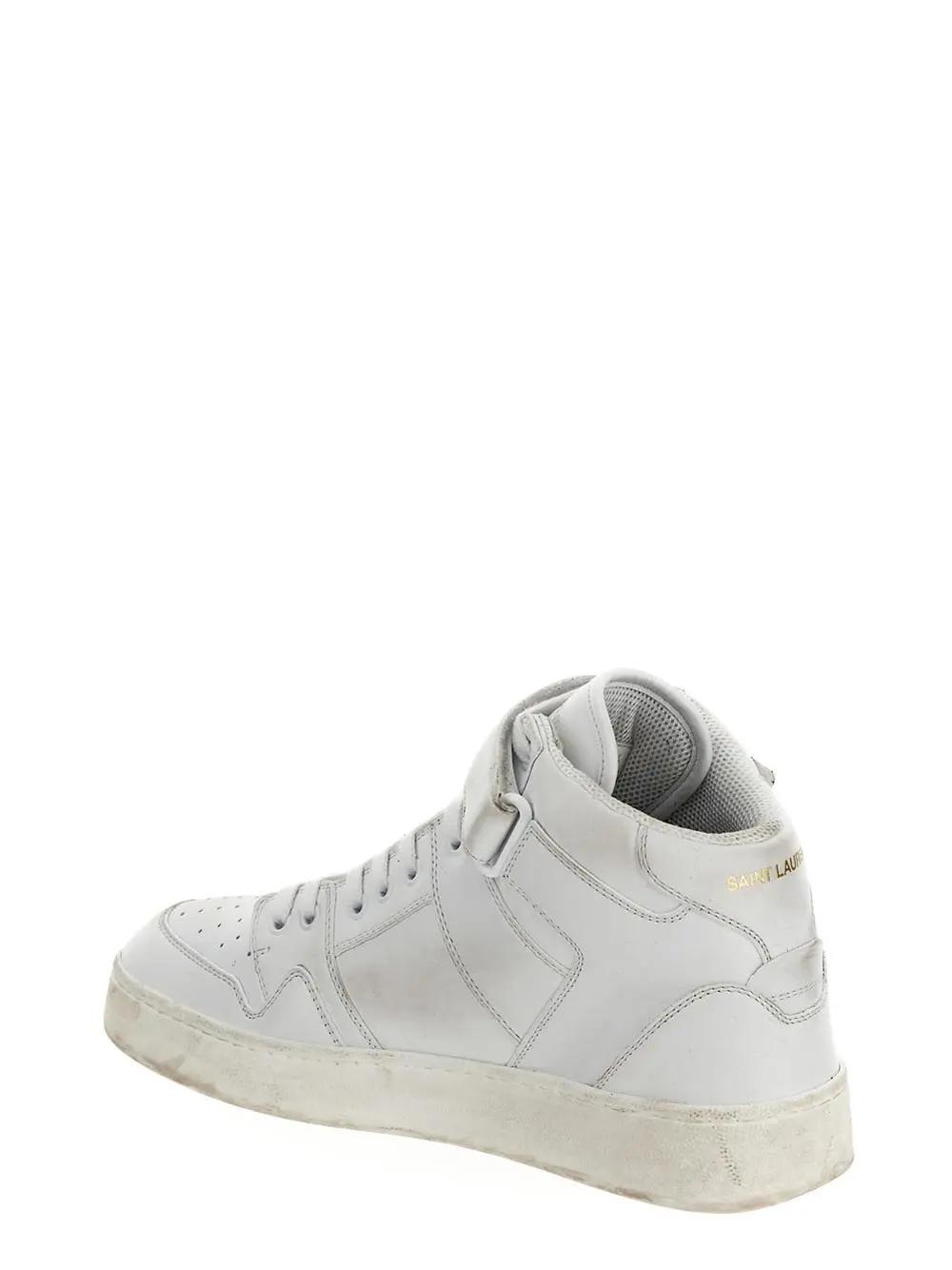 SAINT LAURENT Lax Mid Sneaker In Blanc Optique Product Image