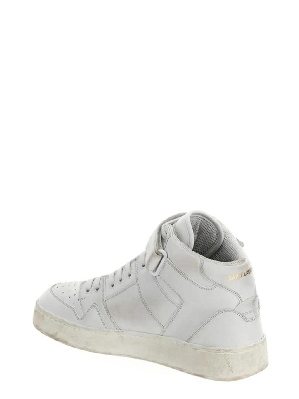 SAINT LAURENT Lax Mid Sneaker In Blanc Optique Product Image