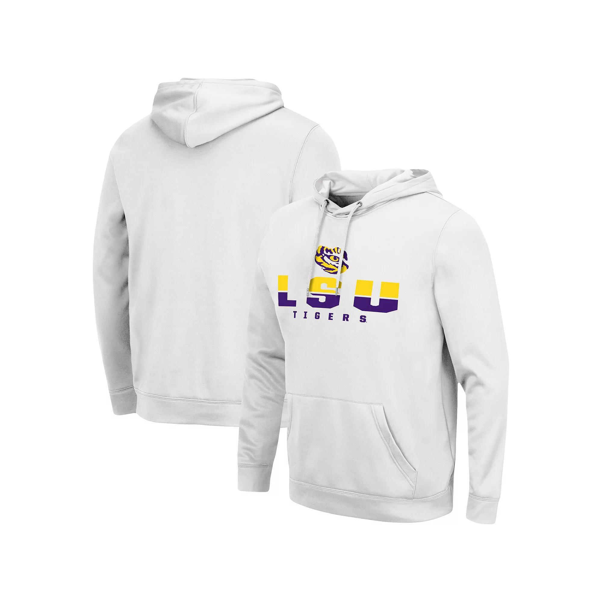 Men's Colosseum White LSU Tigers Lantern Pullover Hoodie, Size: 2XL Product Image