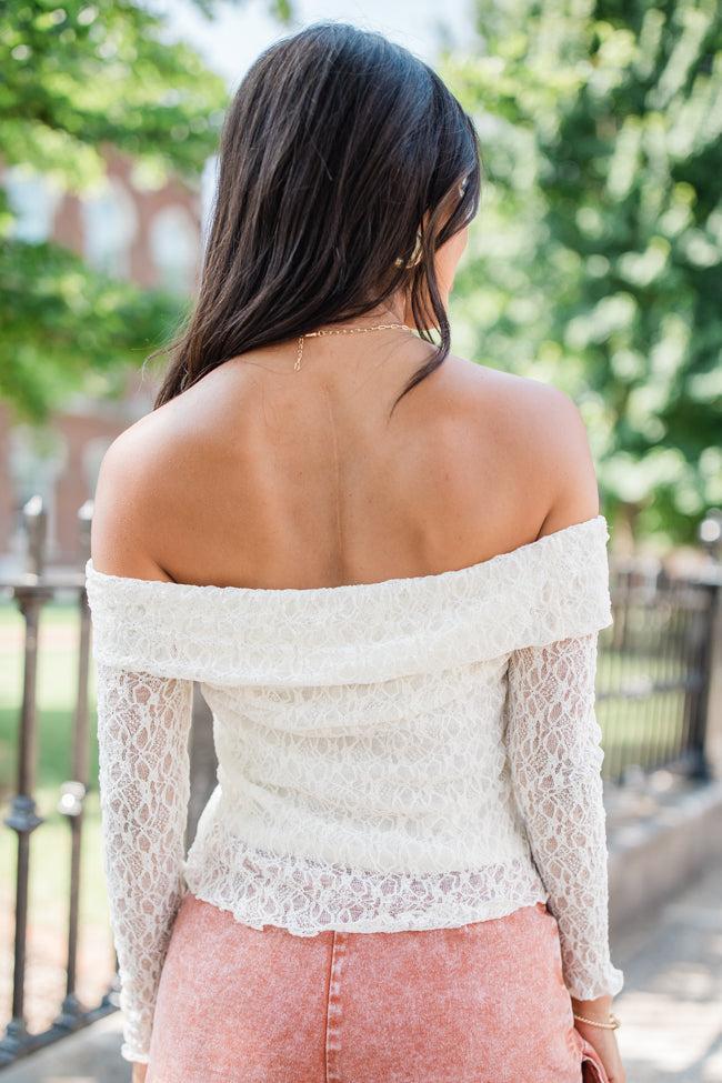 Fresh Starts Cream Off The Shoulder Lace Blouse FINAL SALE Product Image