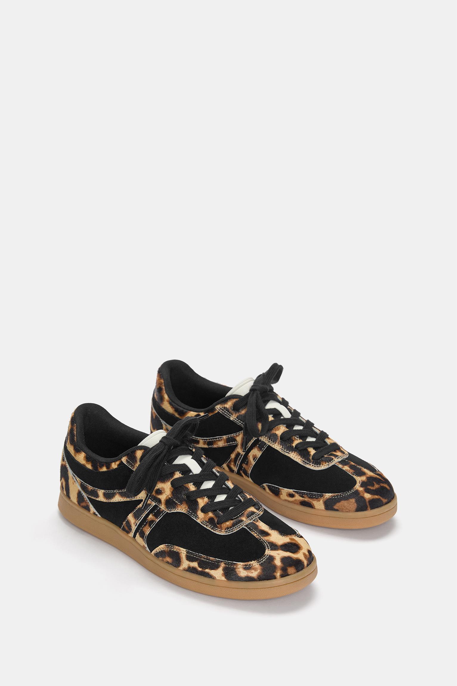 Animal print leather sneakers Product Image