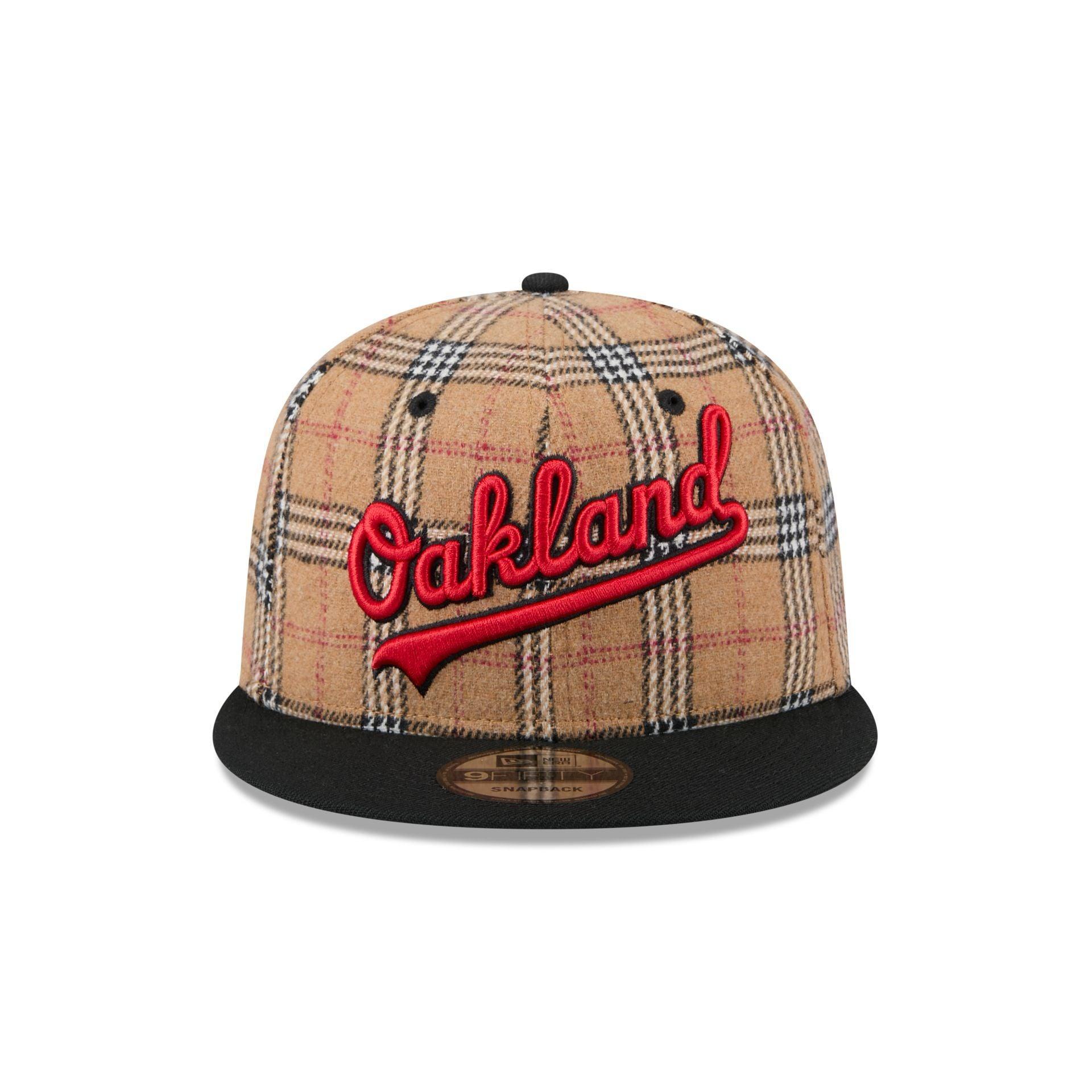 Oakland Athletics Tan Tartan 9FIFTY Snapback Hat Male Product Image