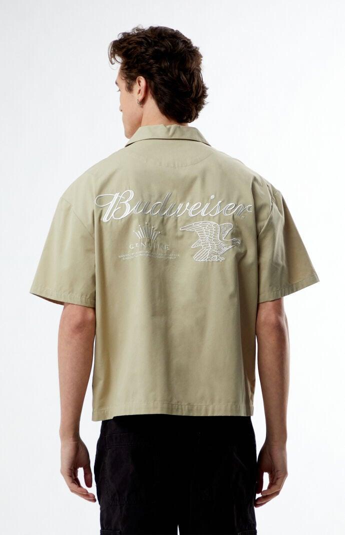 Budweiser Men's By PacSun Eureka Cropped Woven Camp Shirt Product Image
