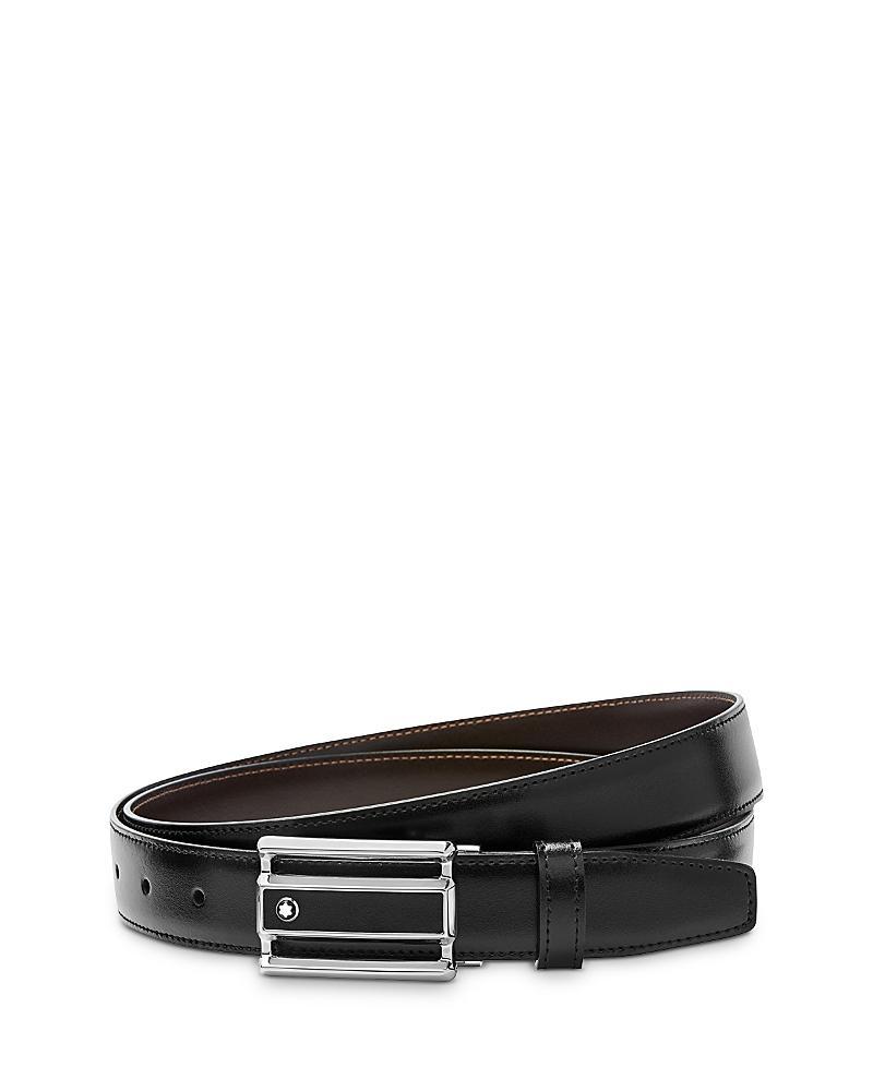 Montblanc Mens Cut Out Black Buckle Reversible Belt Product Image