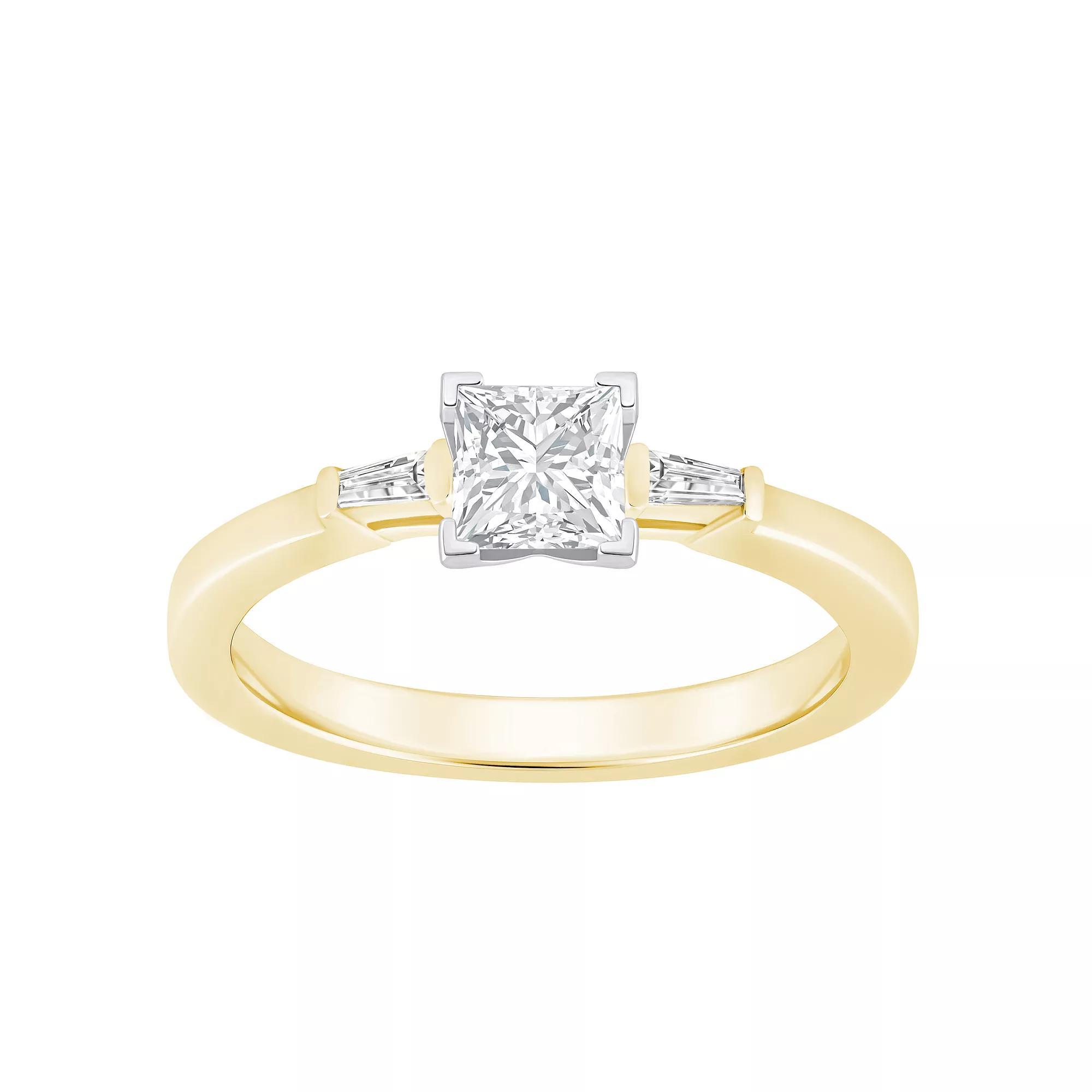 Alyson Layne 14k Gold 1/2 Carat T.W. Diamond Princess Cut Engagement Ring, Women's, Size: 7.50, Two Tone Gold Product Image