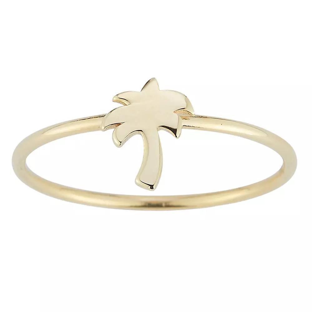 LUMINOR GOLD 14k Gold Palm Tree Stackable Ring, Women's, Size: 7, Yellow Product Image