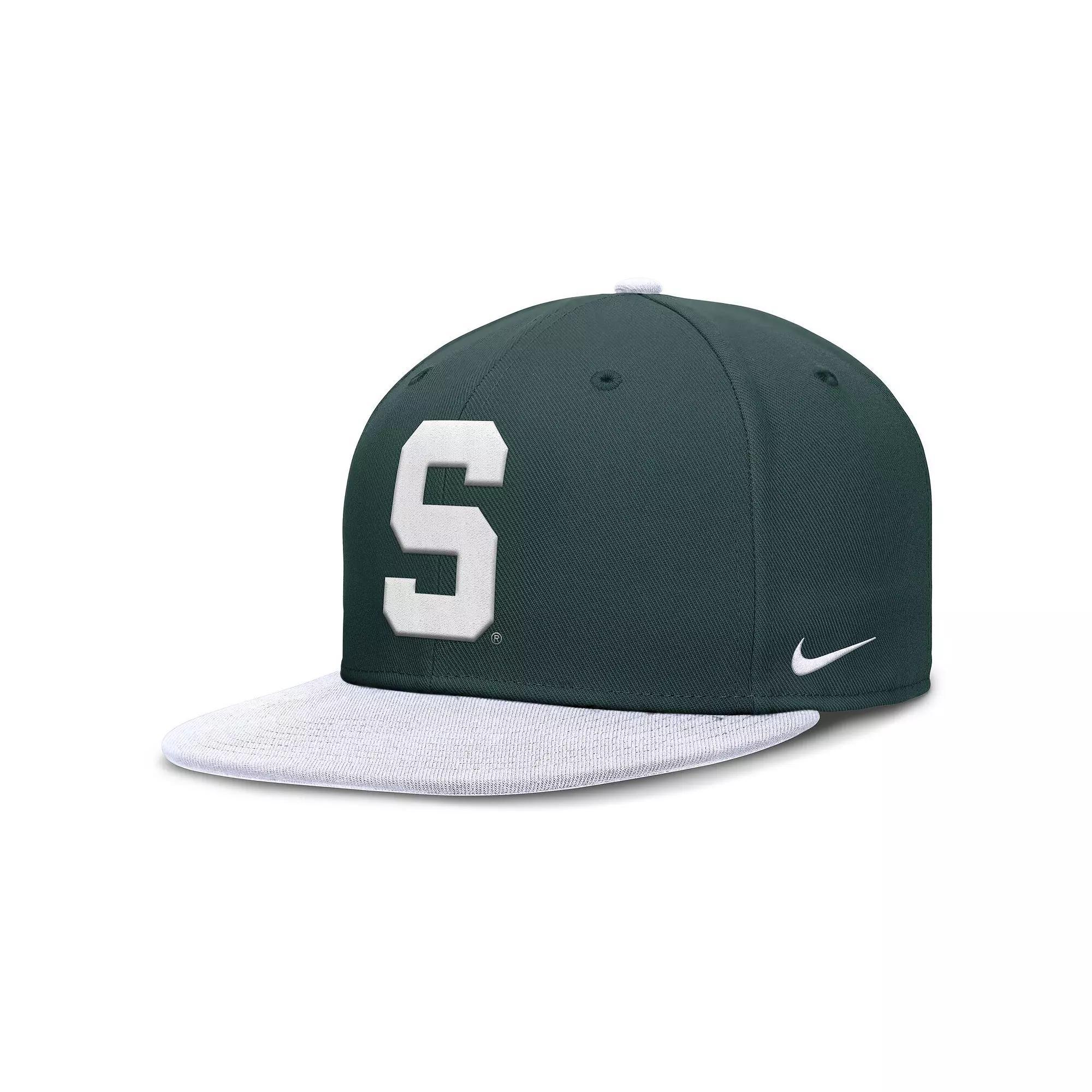 Men's Nike Green/White Michigan State Spartans Two-Tone Primetime Performance Fitted Hat, Size: 7 1/4 Product Image