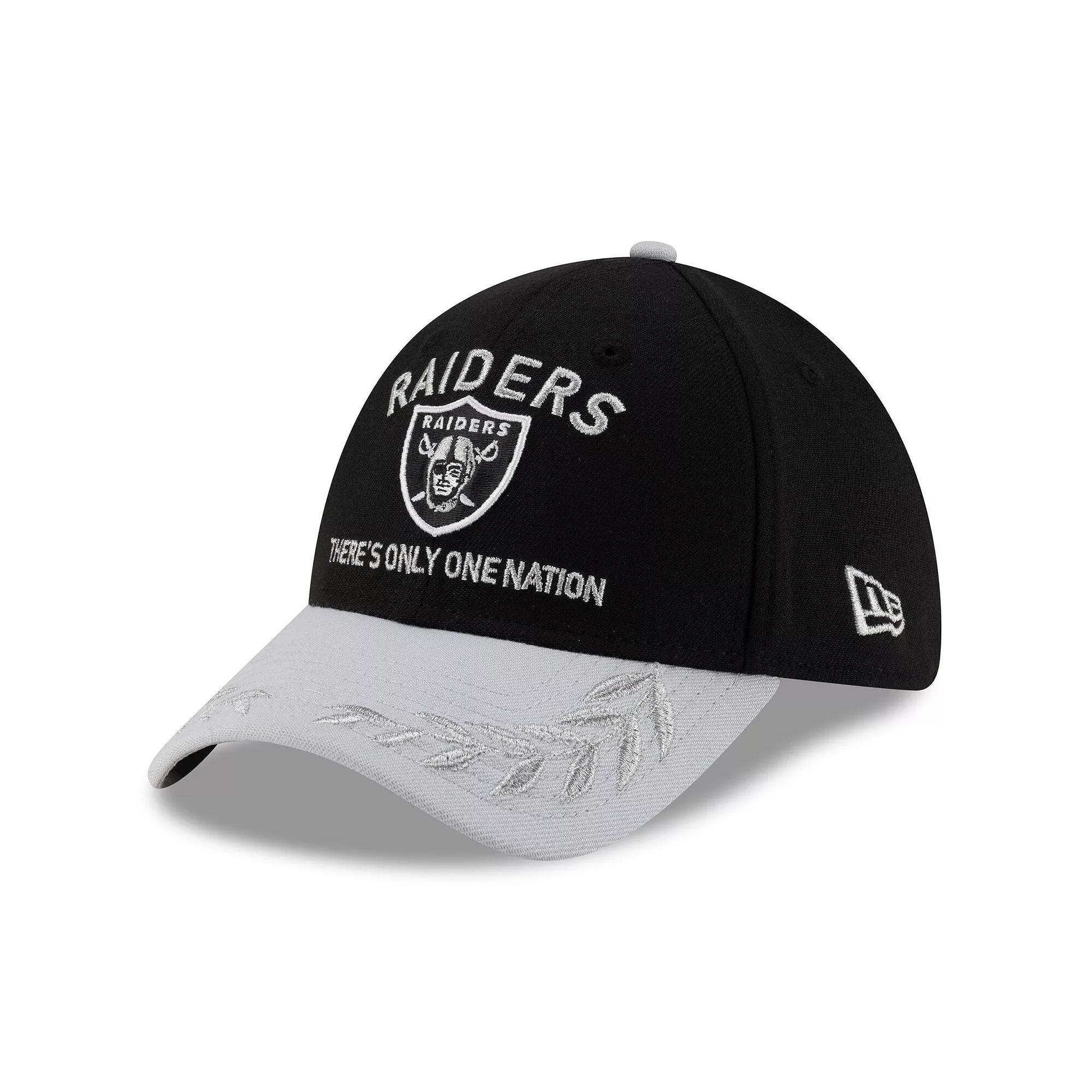 Men's New Era  Black/Silver Las Vegas Raiders 2025 NFL Draft 39THIRTY Flex Hat, Size: Large/XL, Lvr Black Product Image