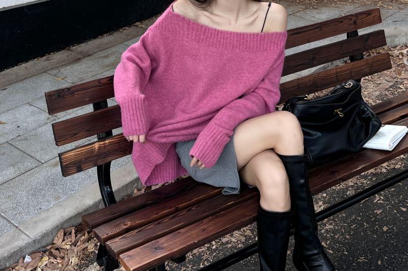 One-Shoulder Plain Top Product Image