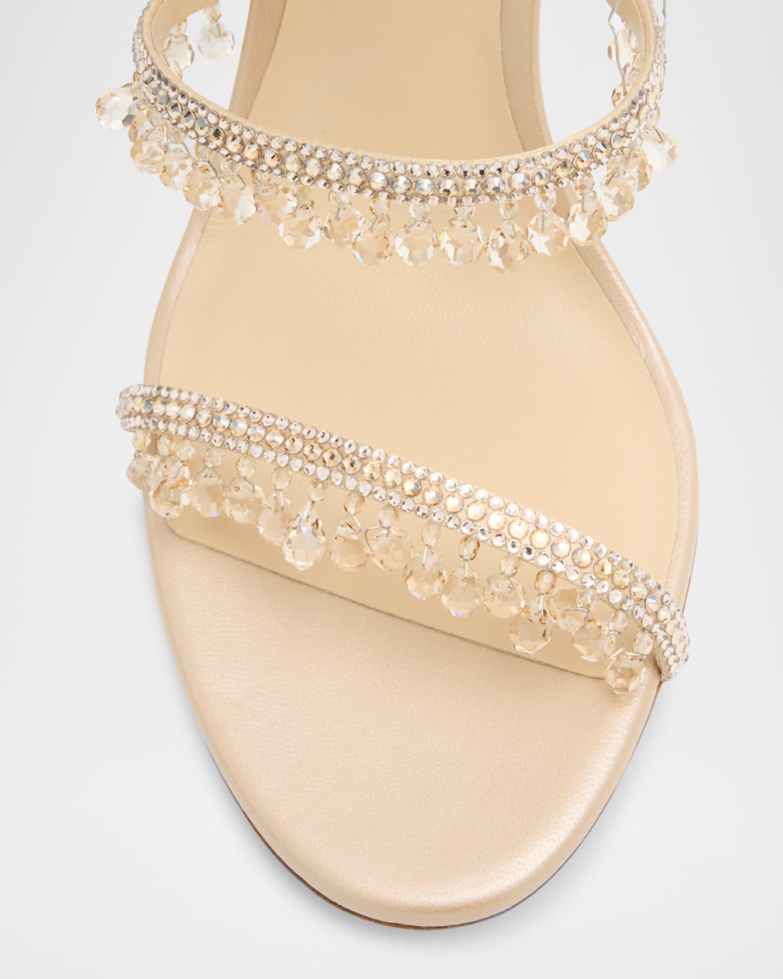 Satin Strass Chandelier Snake Wrap Sandals Product Image