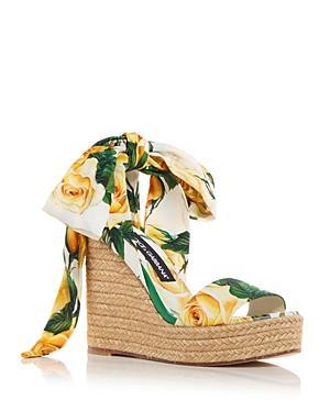 Dolce & Gabbana Womens Lolita Platform Wedge Espadrille Sandals Product Image
