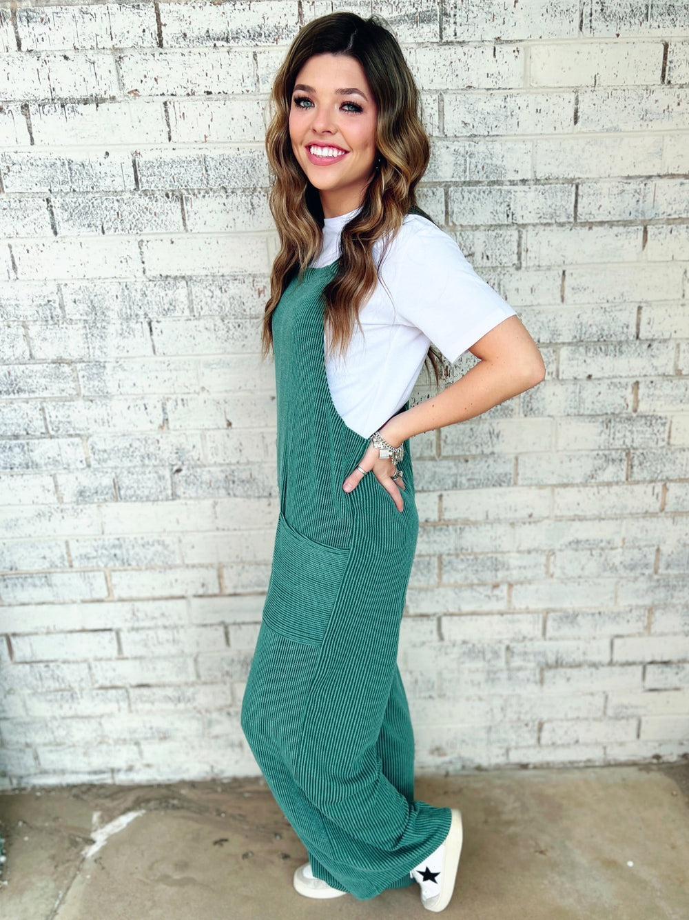 Sleeveless Ribbed Jumpsuit - 2 Colors* Product Image
