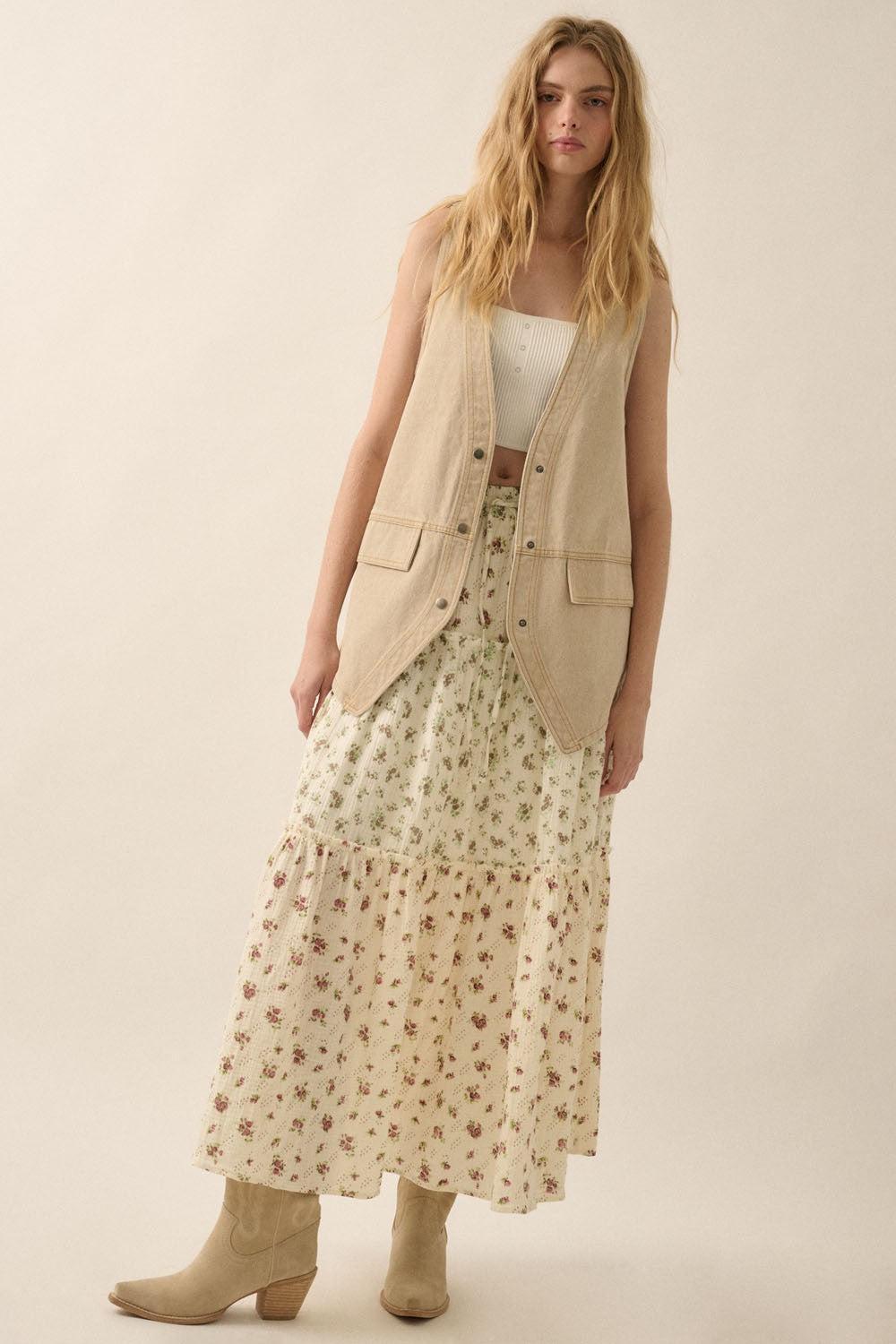 Longlined Denim Vest Product Image