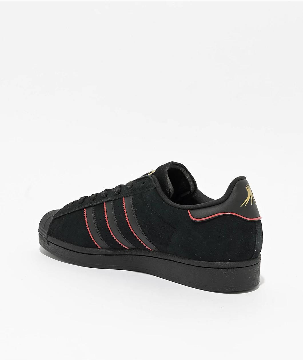 adidas Superstar ADV Felipe Core Black & Better Scarlet Skate Shoes Product Image