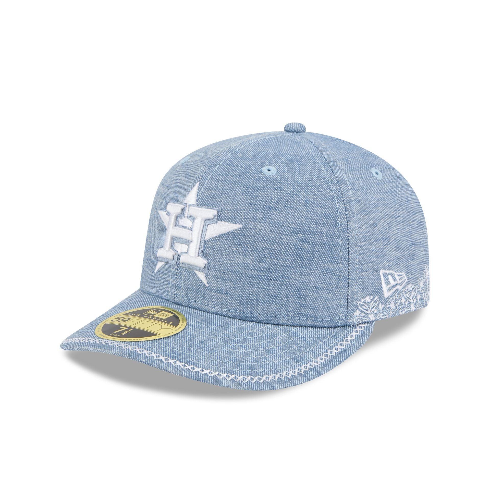 Houston Astros Hand Stitched Chambray Low Profile 59FIFTY Fitted Hat Male Product Image