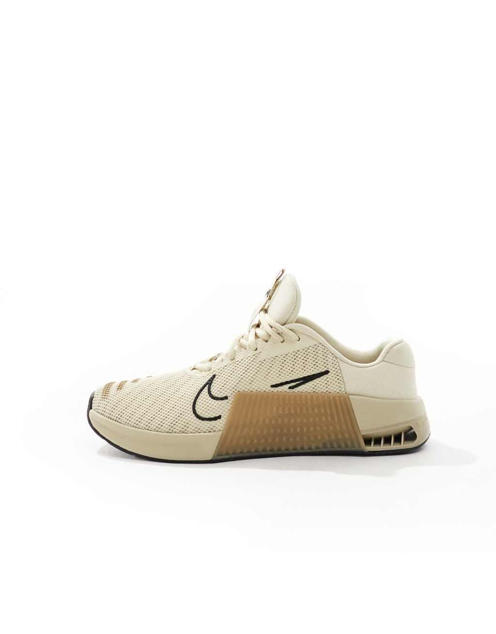 Nike Training Metcon 9 sneakers in beige Product Image