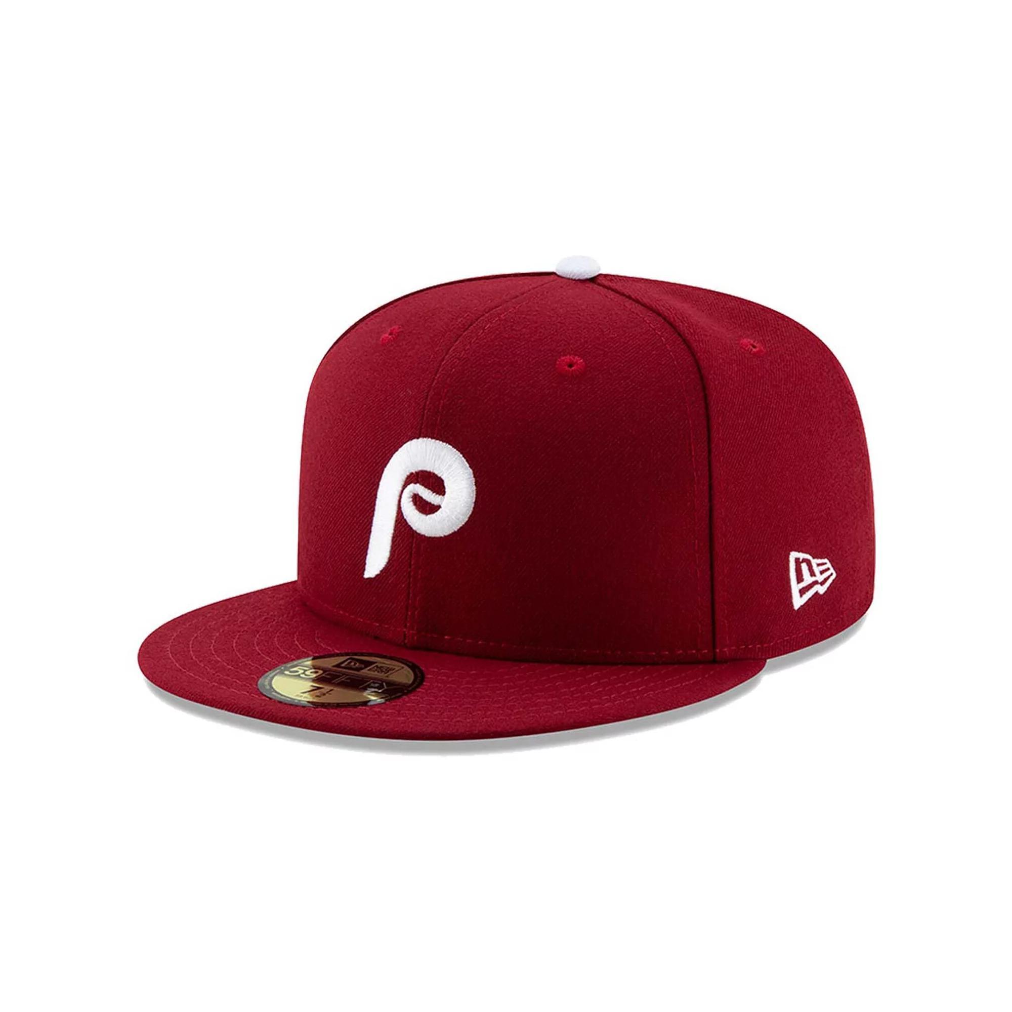 Men's New Era Maroon Philadelphia Phillies Alternate 2 Authentic Collection On-Field 59FIFTY Fitted Hat, Size: 7 3/8, Red Product Image