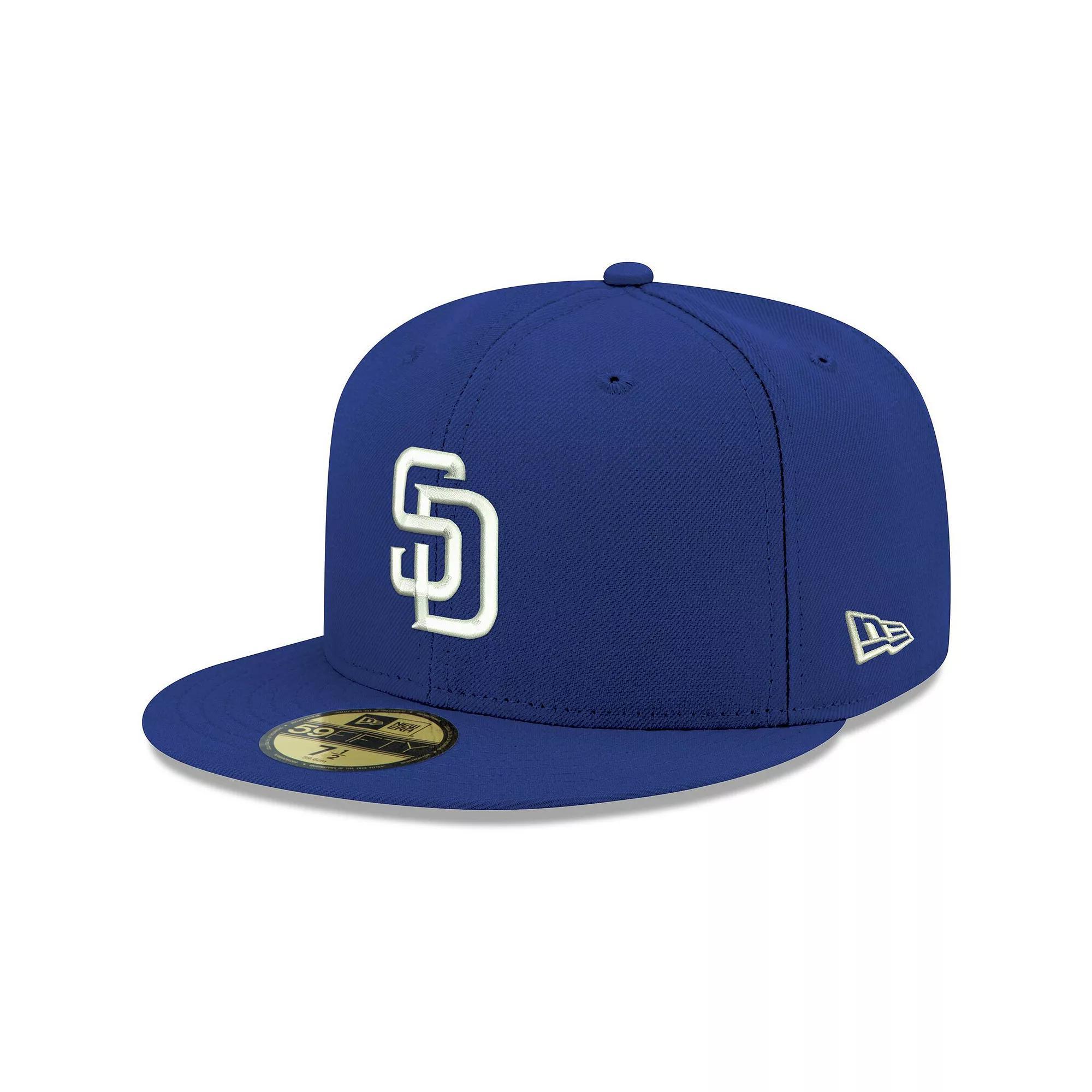 Men's New Era Royal San Diego Padres Logo White 59FIFTY Fitted Hat, Size: 7 1/4, Blue Product Image