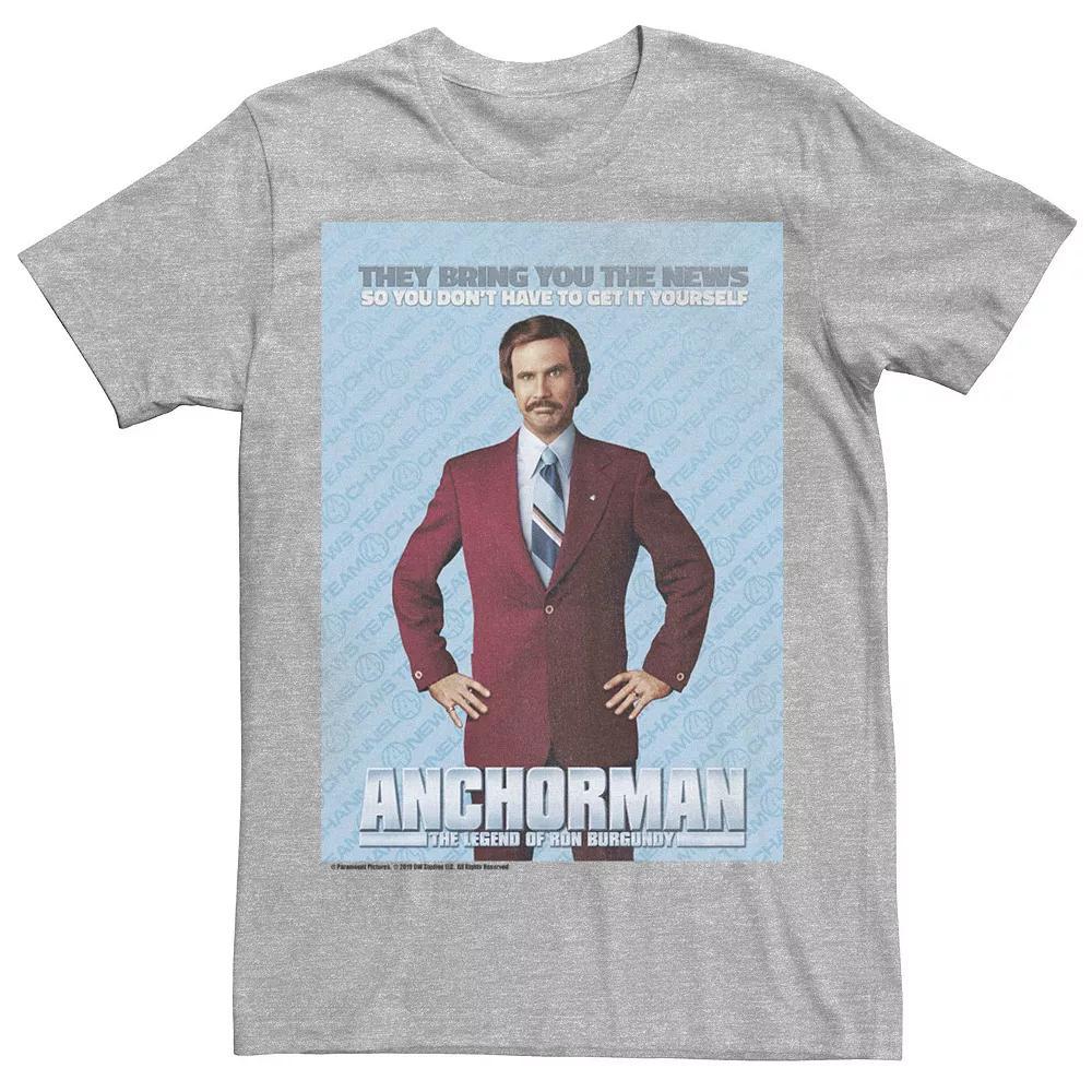 Men's Anchormen Ron Logo Poster Tee, Size: XL, Athletic Grey Product Image