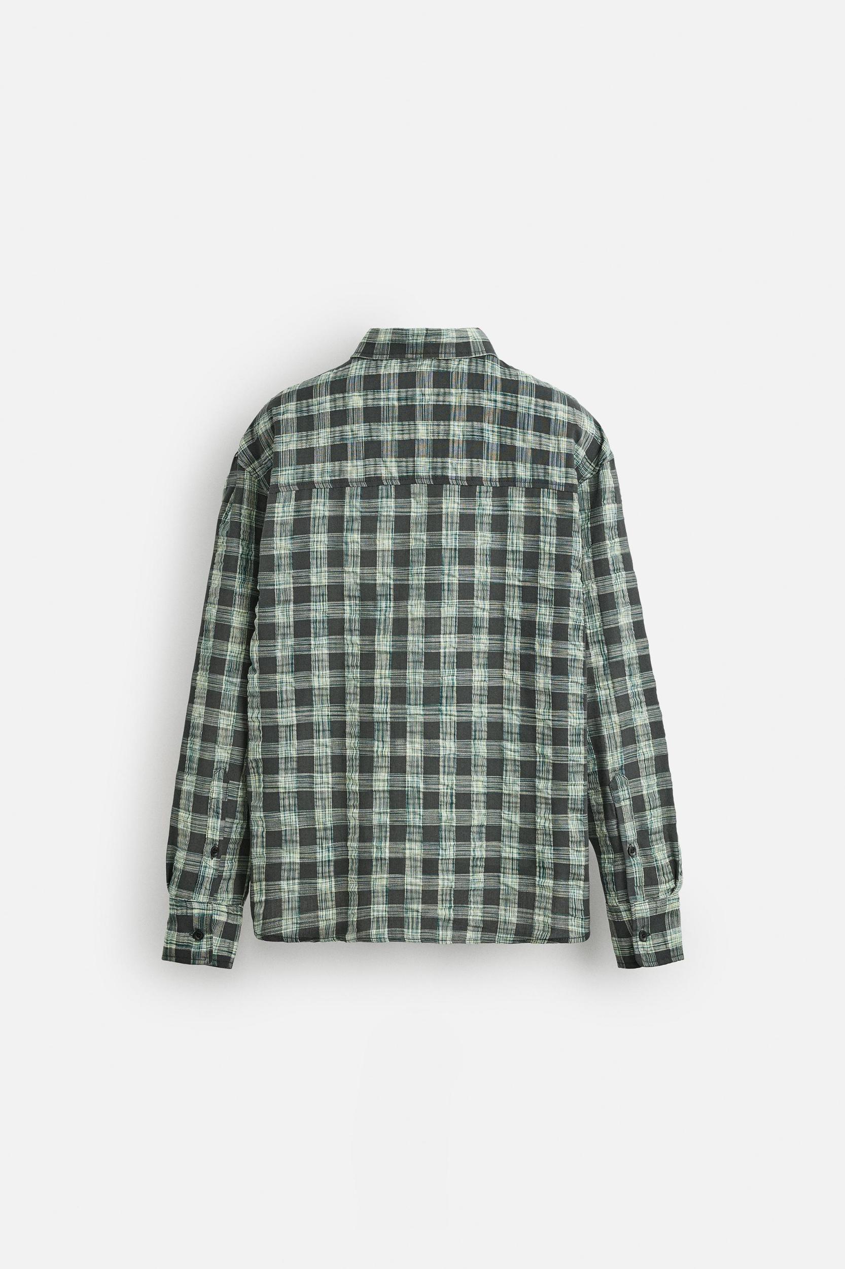 WRINKLE EFFECT PLAID SHIRT Product Image