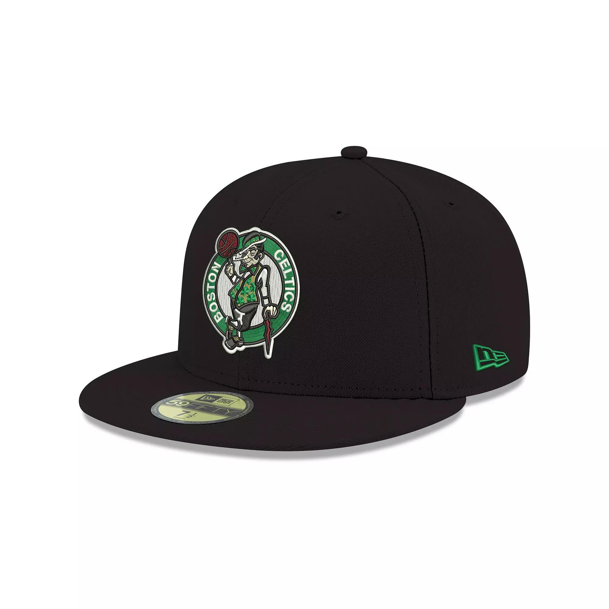 Men's New Era Black Boston Celtics Official Team Color 59FIFTY Fitted Hat, Size: 7 1/8 Product Image