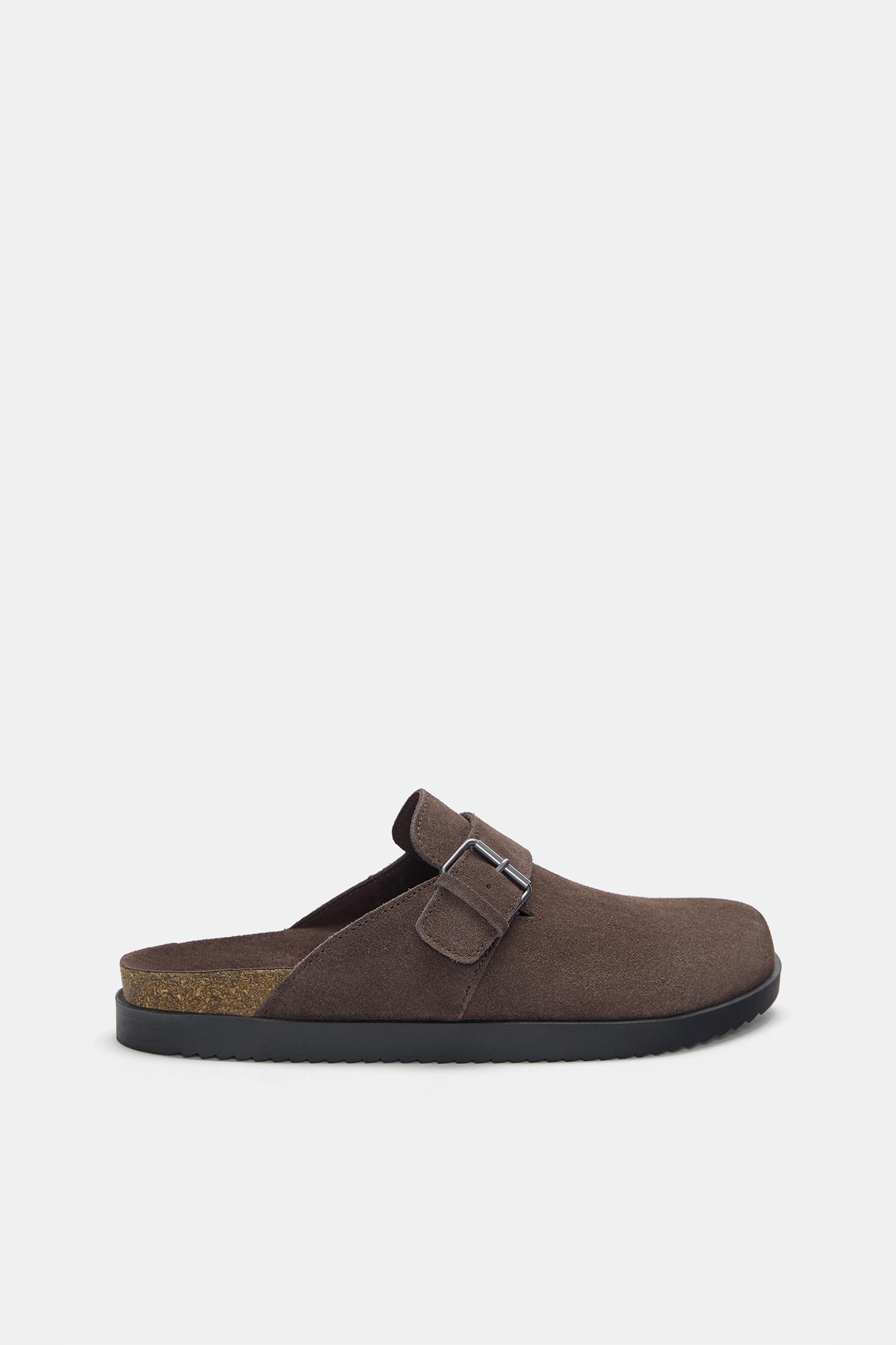 Leather clogs with buckle Product Image