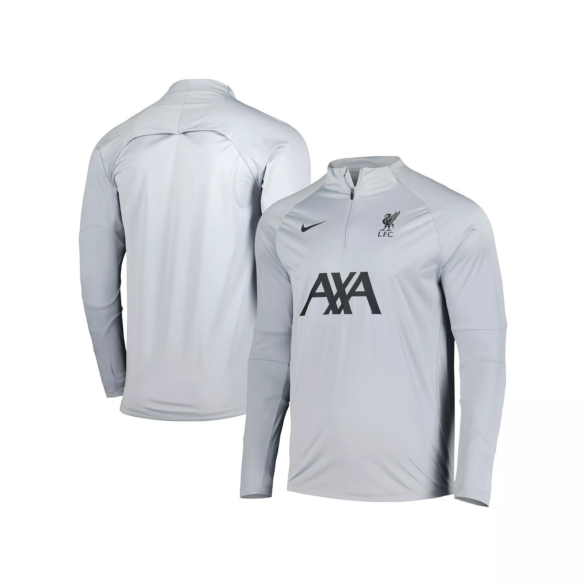 Mens Nike Gray Liverpool Strike Drill Raglan Quarter-Zip Top Product Image