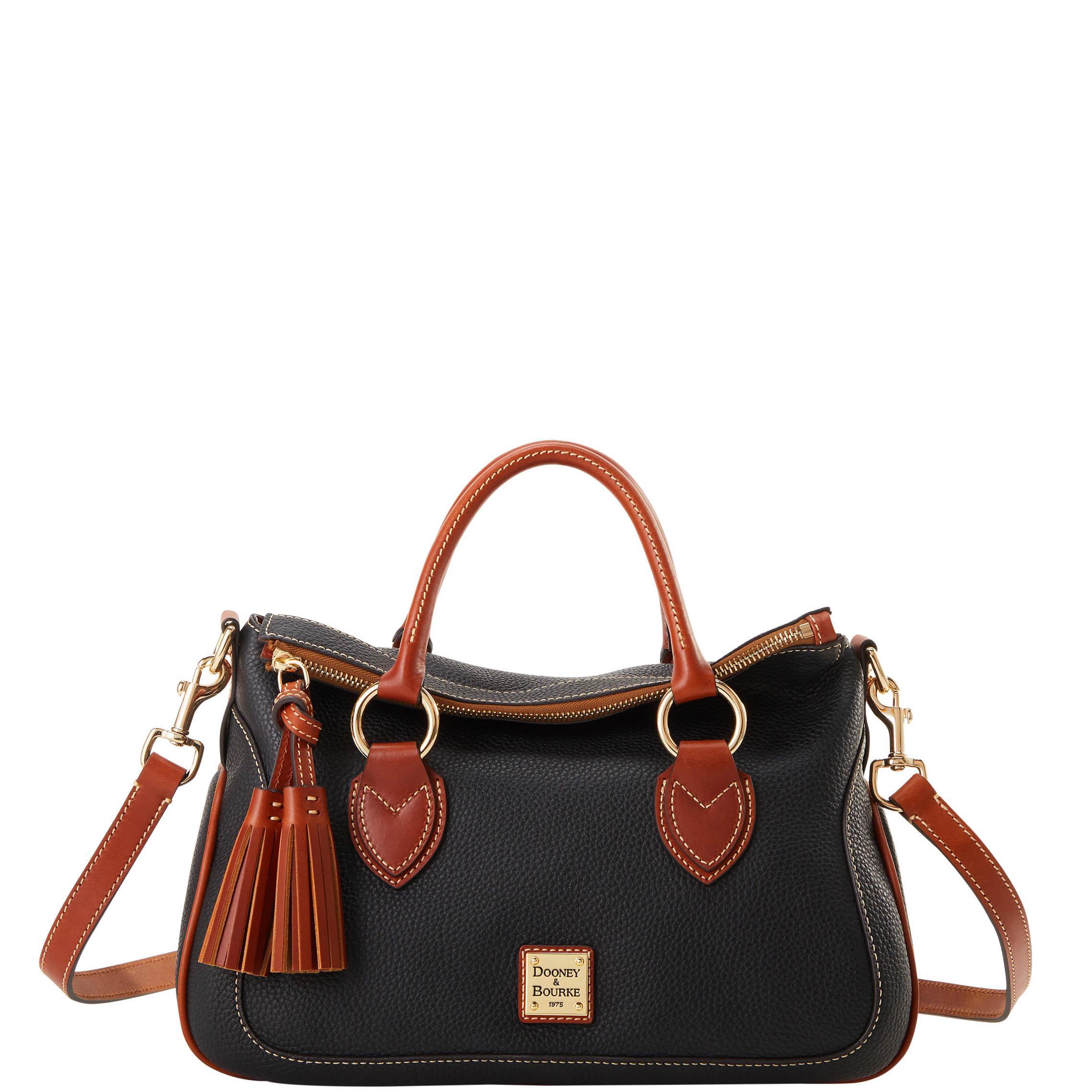 Dooney & Bourke Womens Pebble Grain Leather Satchel Bag in Black Product Image