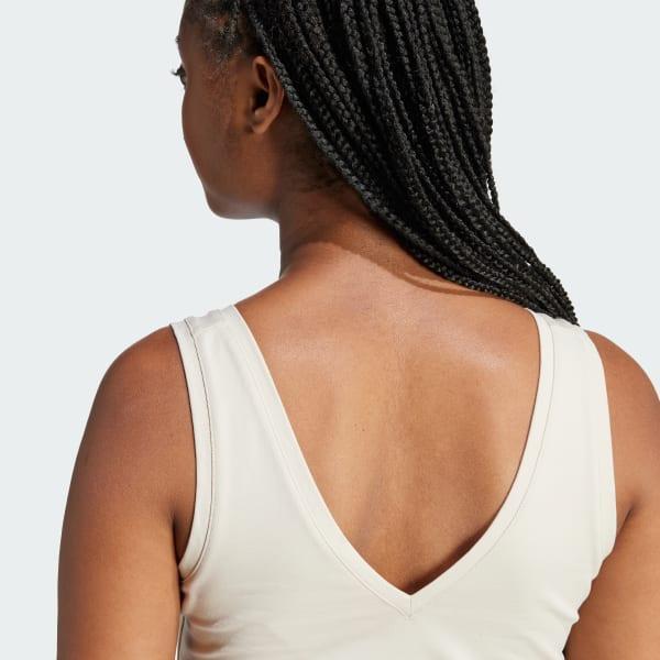 Womens adidas Essentials Small Logo Slim-Fit Sportswear Tank Top Green Strata White Product Image