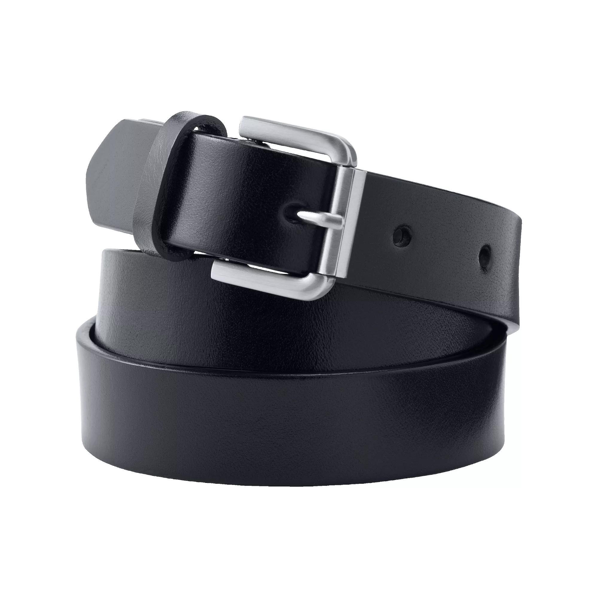 Women's Lands' End Classic Leather Belt, Size: Large, Black Product Image