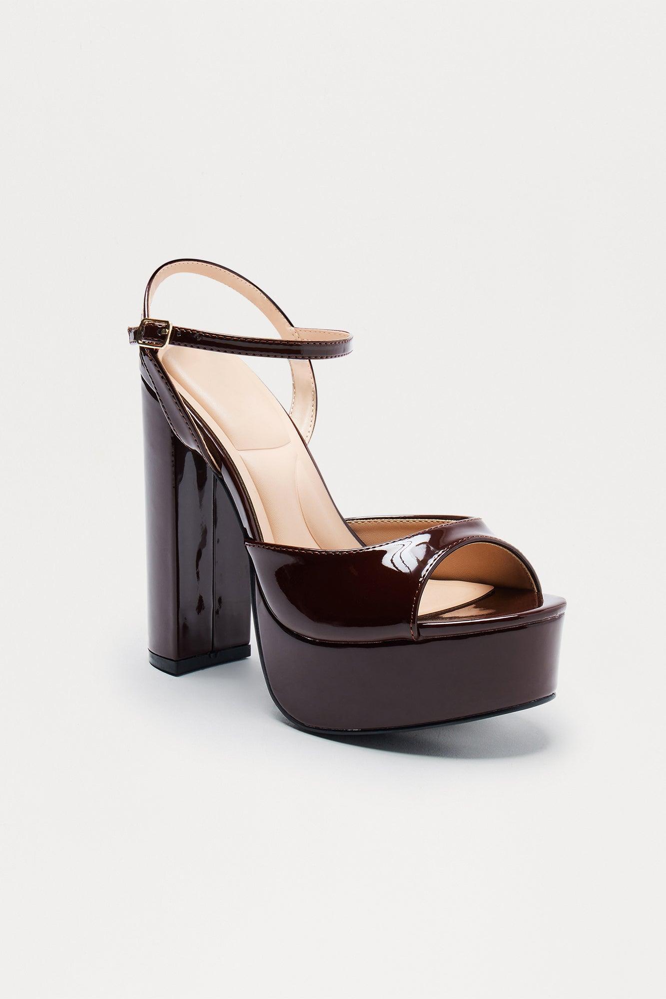 Lethia Platform Heels - Chocolate Female Product Image