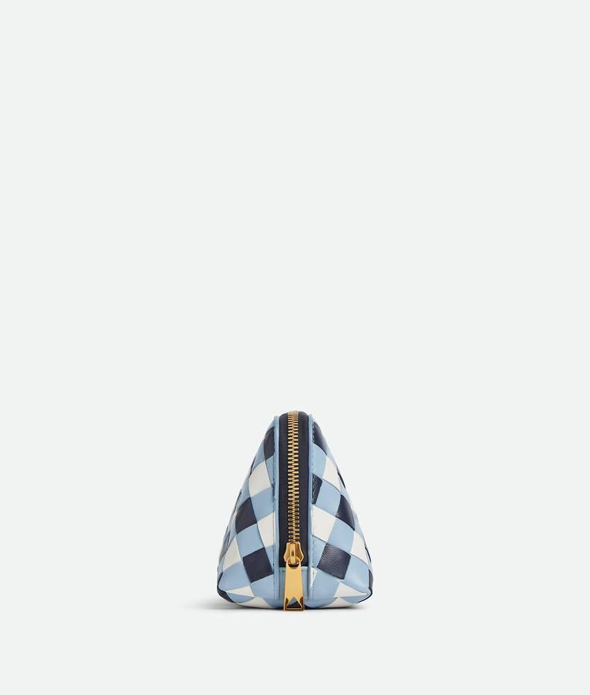 Women's Intrecciato Small Beauty Pouch in Abyss/ice/white Product Image
