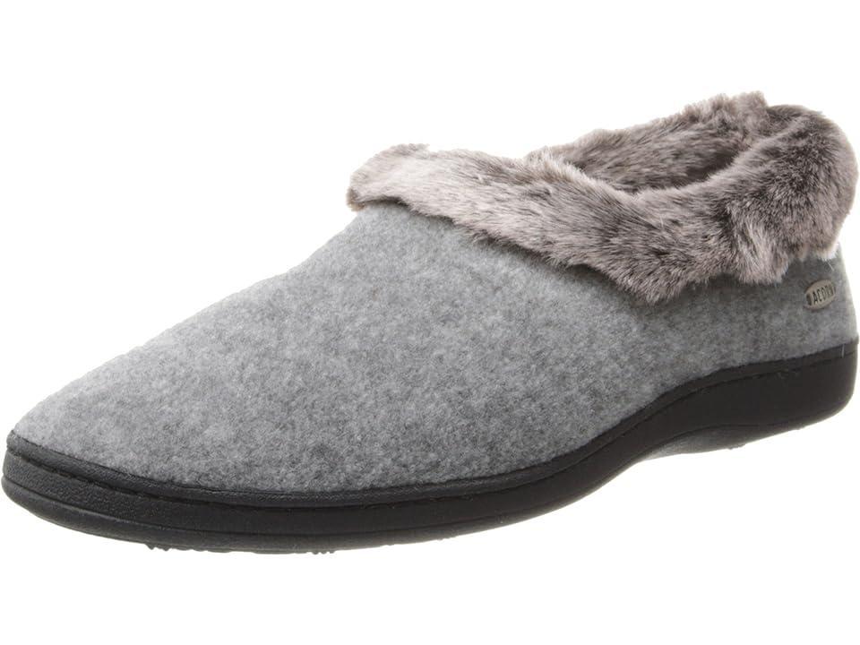 Acorn Faux Chinchilla Collar (Stone) Women's Slippers Product Image