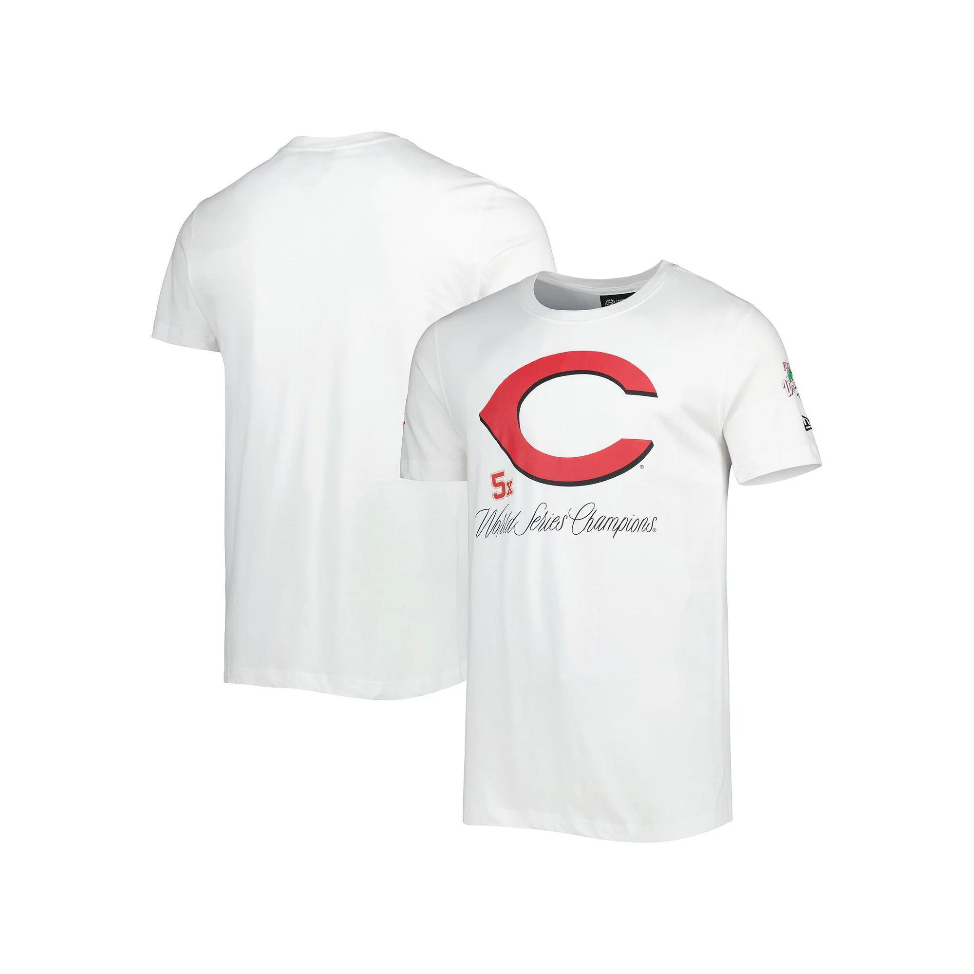 Men's New Era White Cincinnati Reds Historical Championship T-Shirt, Size: Large, Red White Product Image
