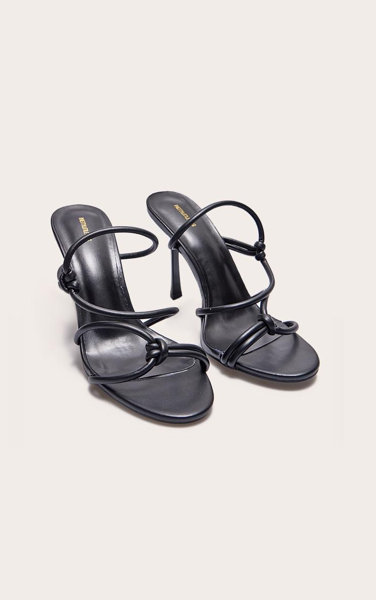 Black PU  Round Toe Heeled Mules Product Image