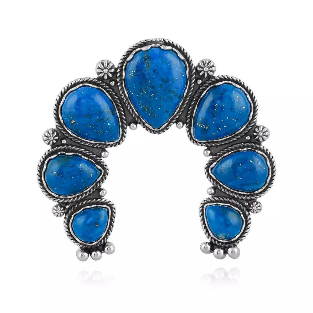 Southwest Spirit Sterling Silver and Denim Lapis Naja Pendant, Womens, Blue Lapis Product Image