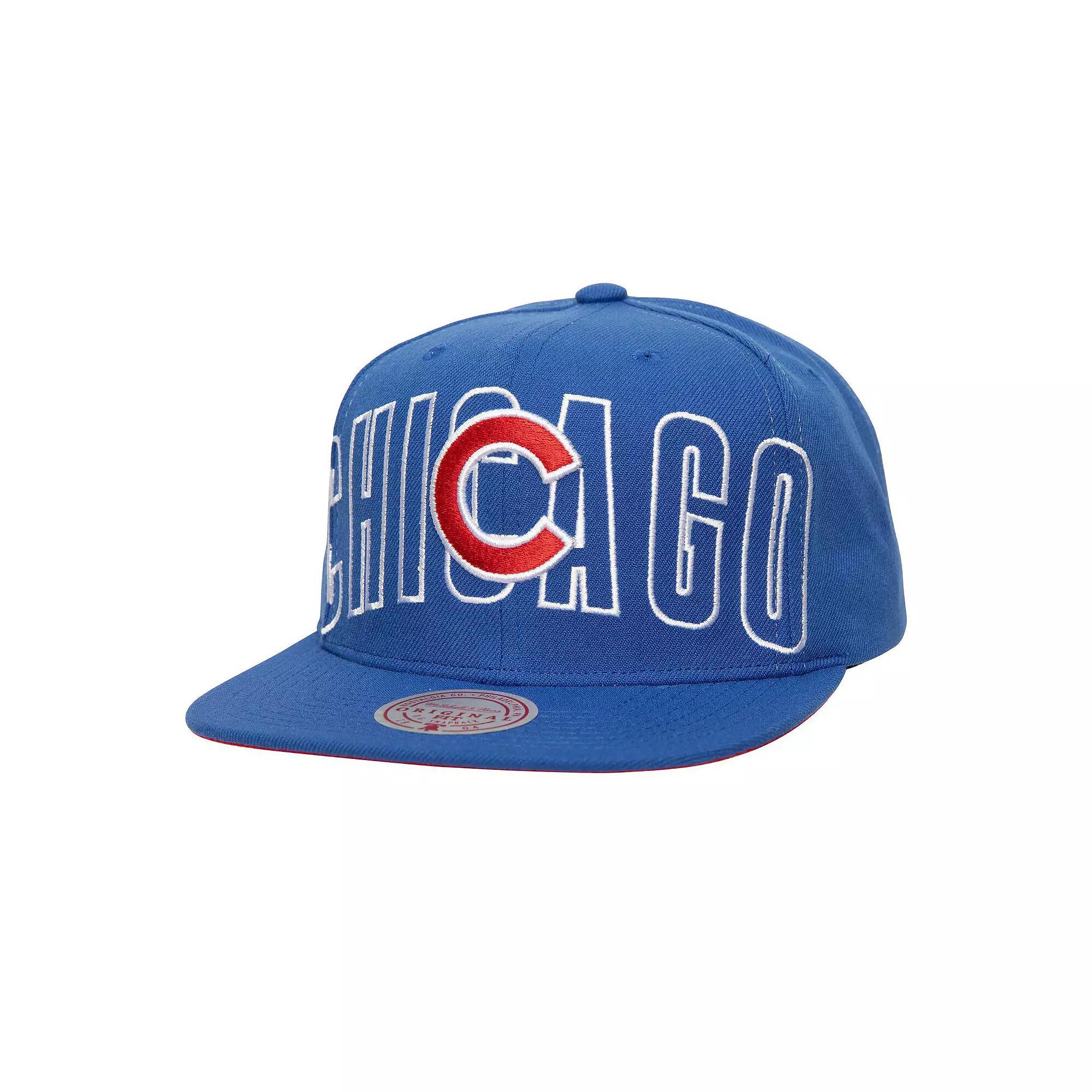 Mens Mitchell & Ness Royal Chicago Cubs Full Frontal Snapback Hat Product Image