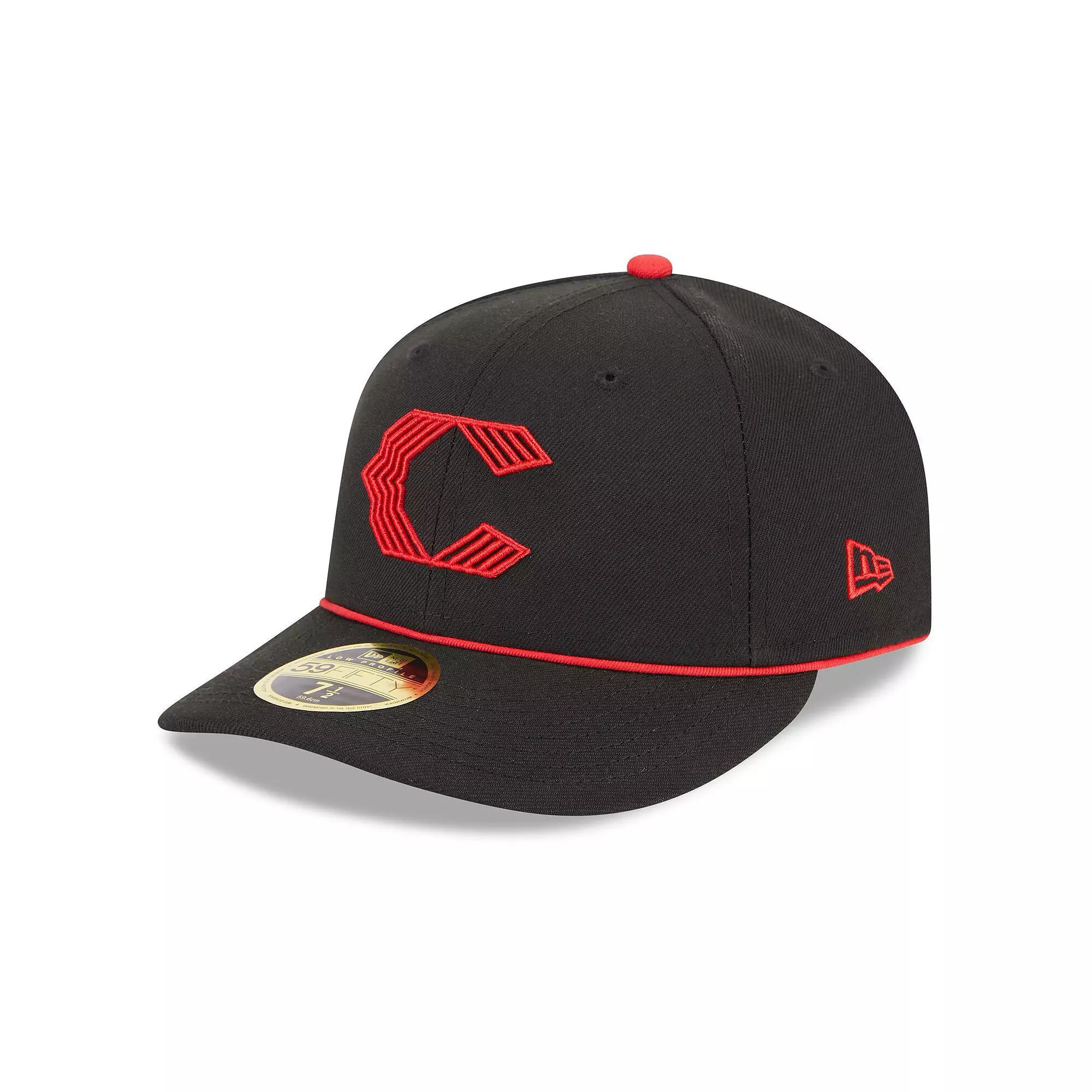 Men's New Era  Black Cincinnati Reds 2023 City Connect Low Profile 59FIFTY Fitted Hat, Size: 7, Red Black Product Image