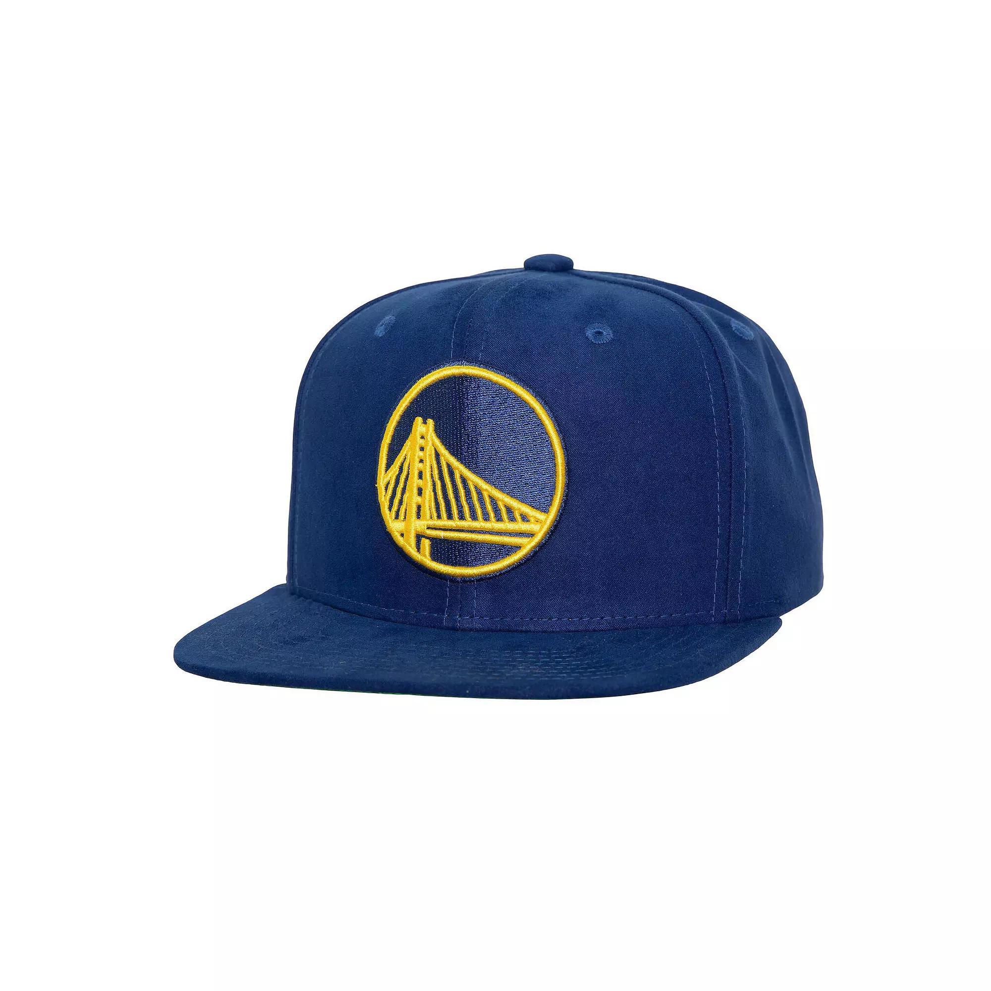 Mens Mitchell & Ness Royal Golden State Warriors Sweet Suede Snapback Hat Product Image
